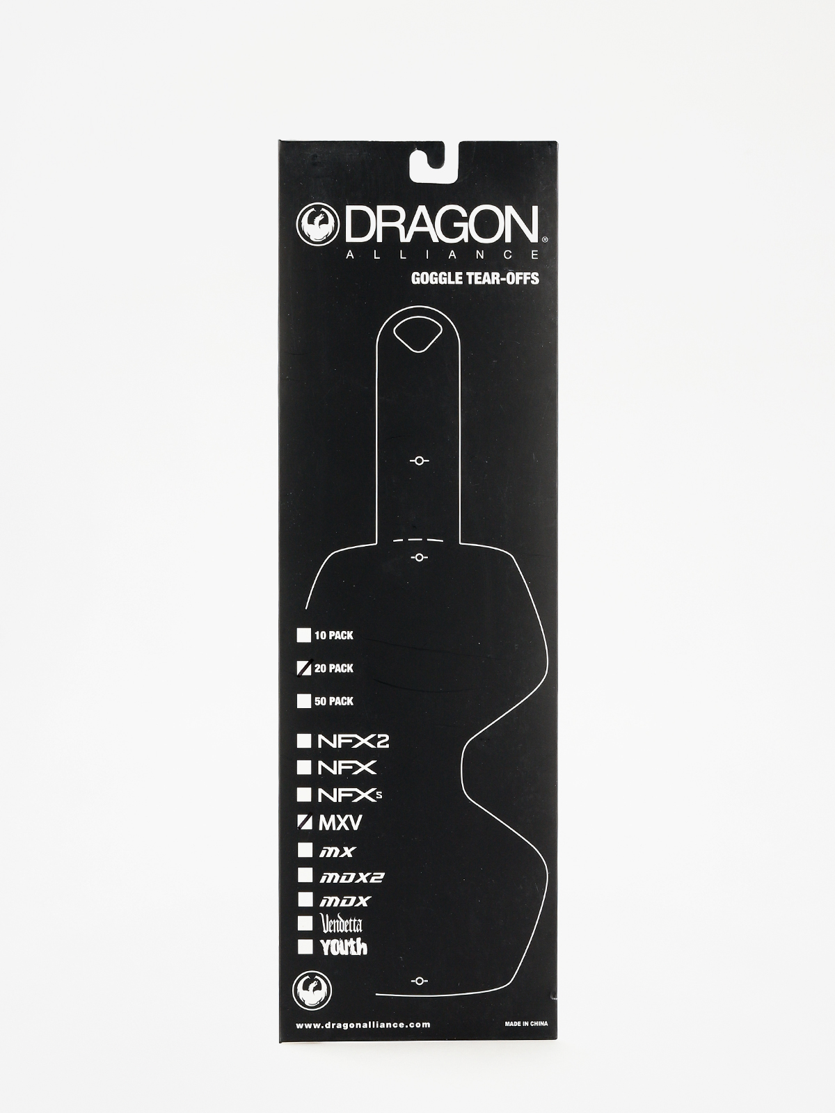 Лінза для окулярів Dragon Zrywki  MXV (tear off 20 pack clear)