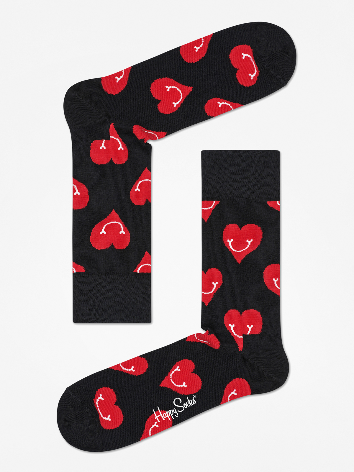  Шкарпетки Happy Socks Smiley Heart (black/red)