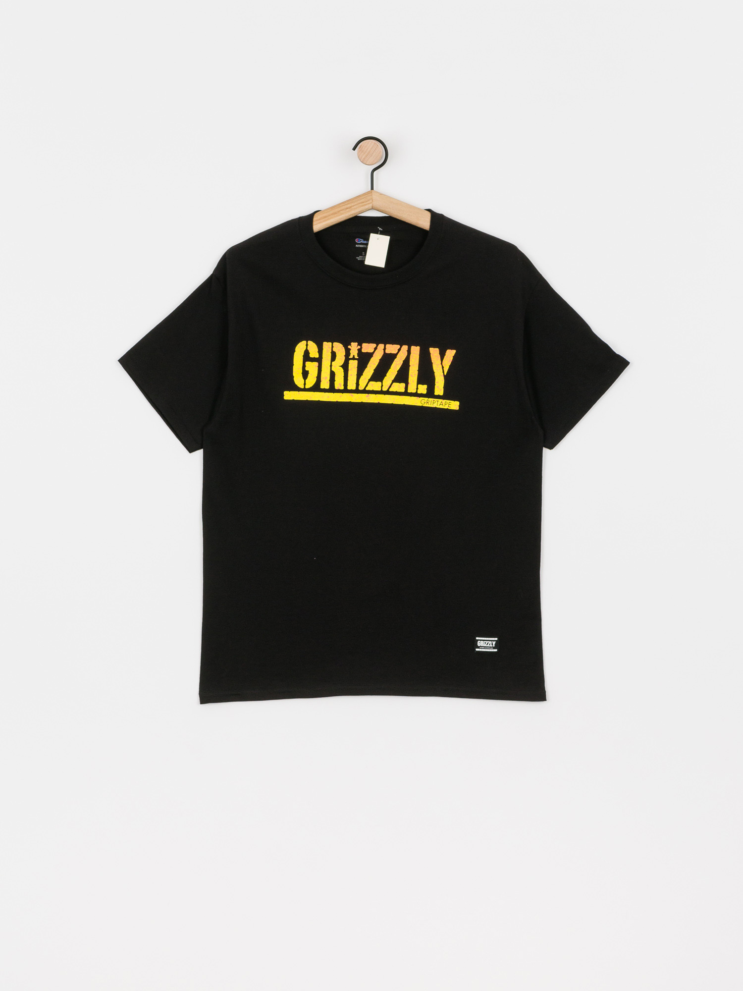 Футболка Grizzly Griptape X Champion Stamp Fadeaway (black)