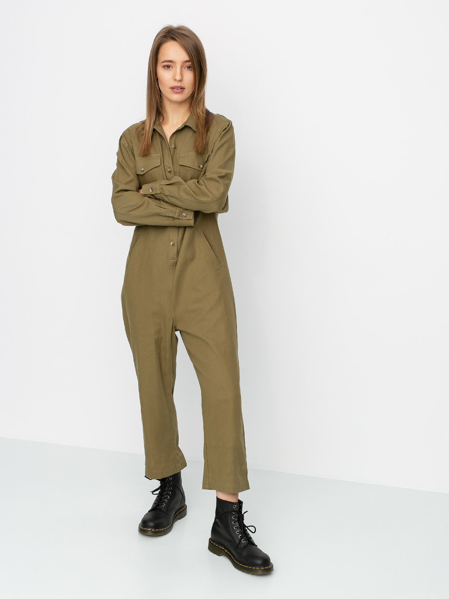 Жіночий  Комбінезон Brixton Melbourne Crop Coverall (washed olive)
