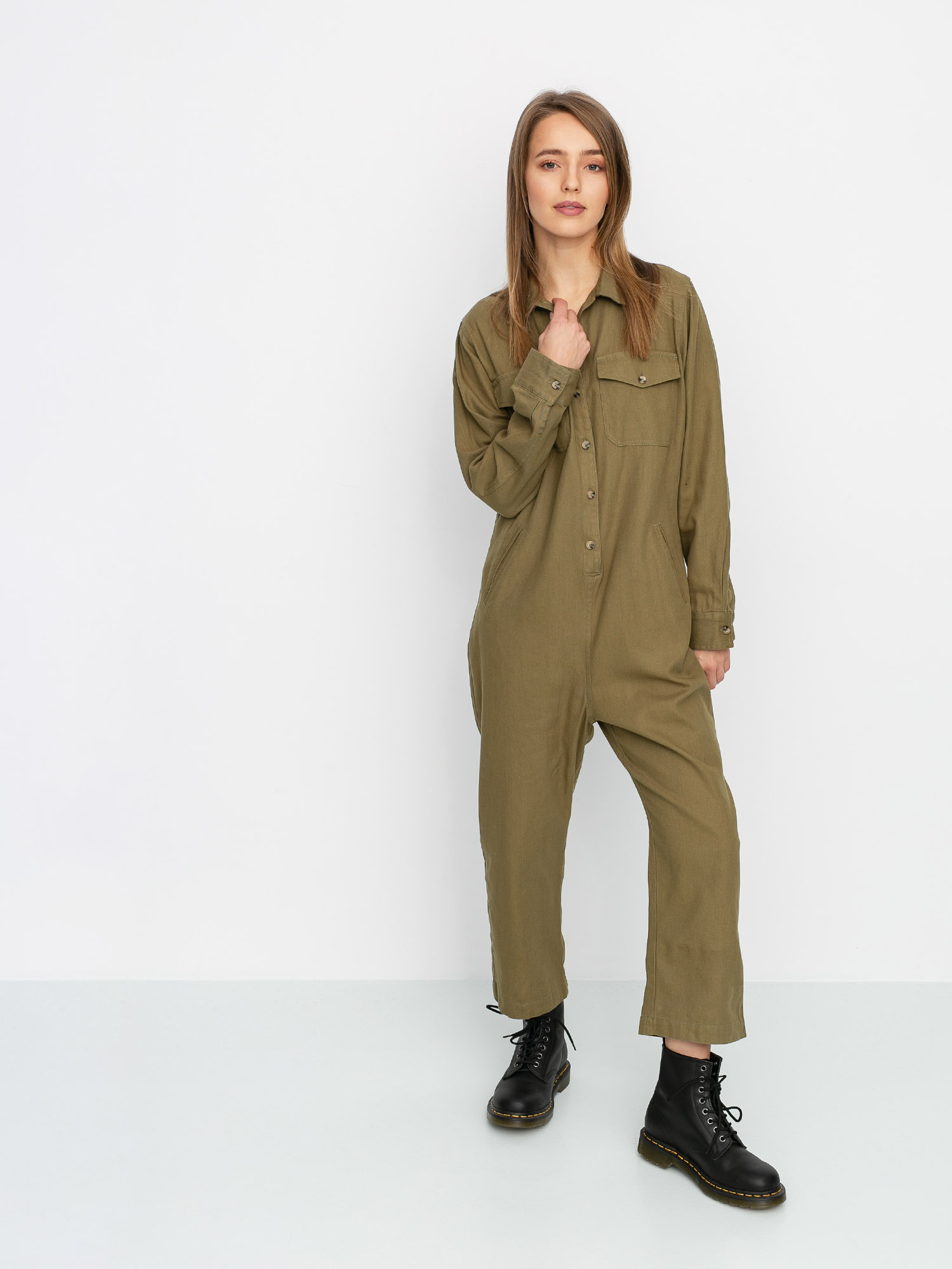 Жіночий  Комбінезон Brixton Melbourne Crop Coverall (washed olive)