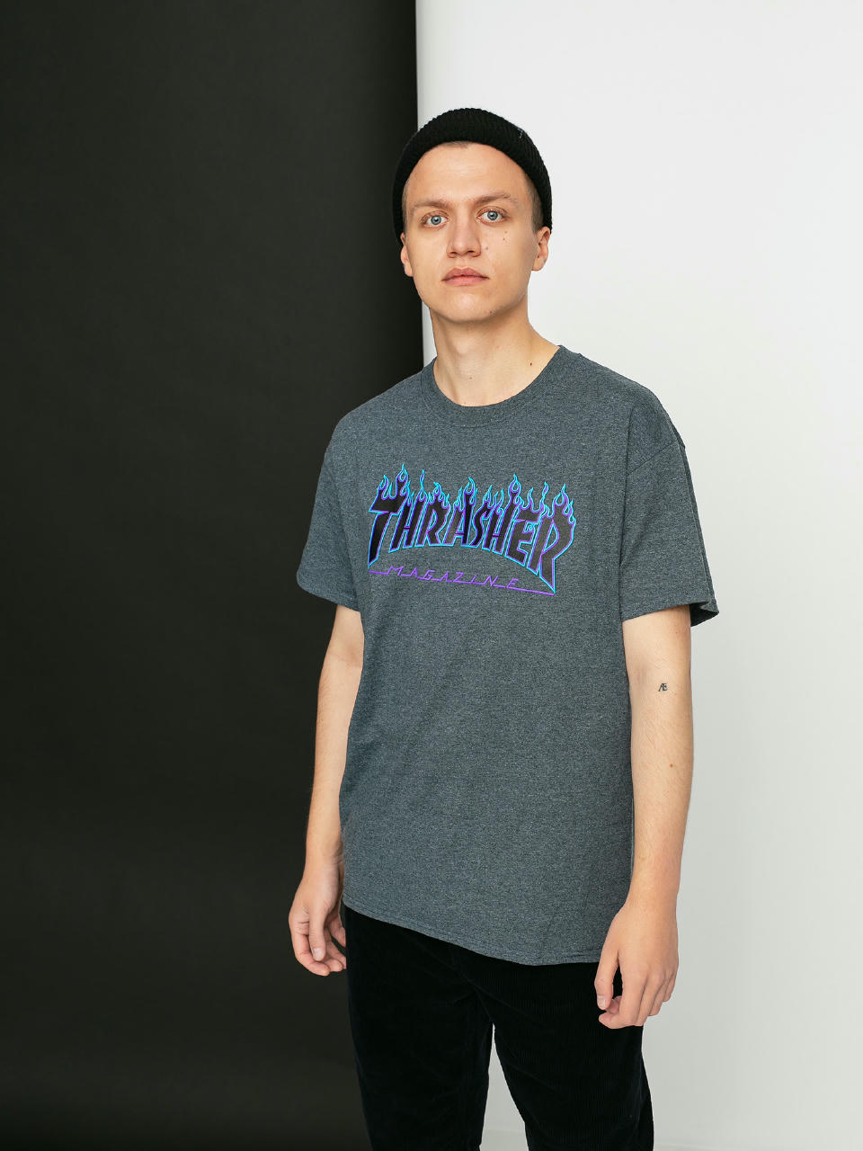 Футболка Thrasher Flame Logo (dark heather)