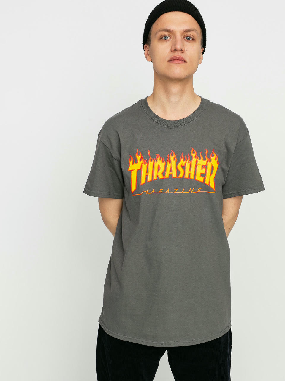 Футболка Thrasher Flame Logo (charcoal grey)