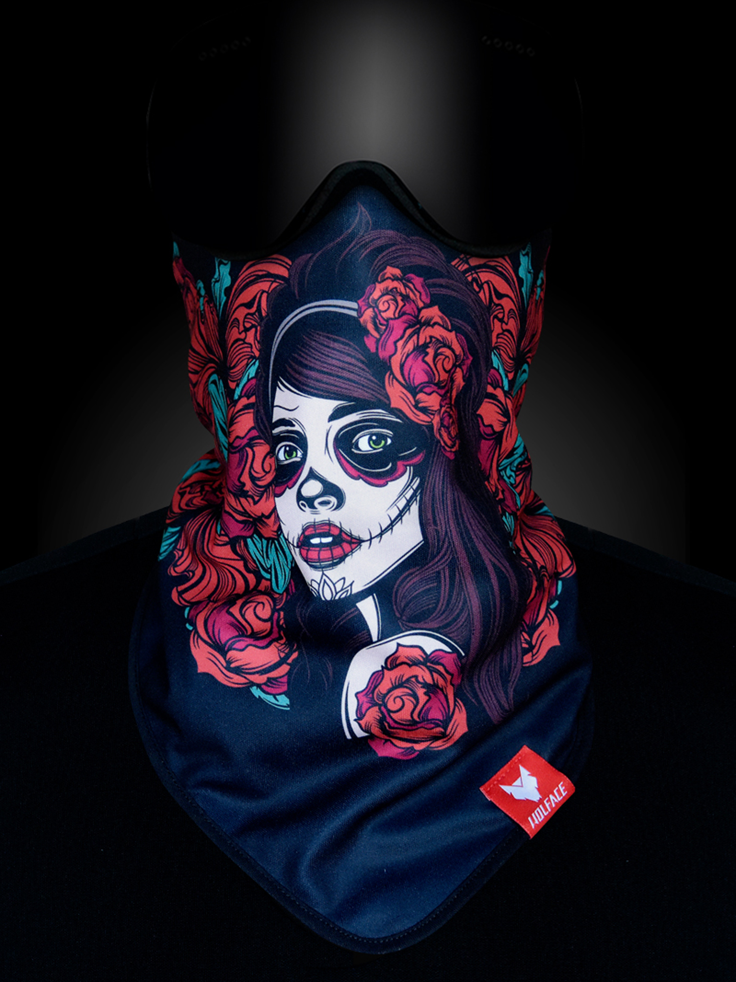 Бандана Wolface La Santa Muerte Roses (black)