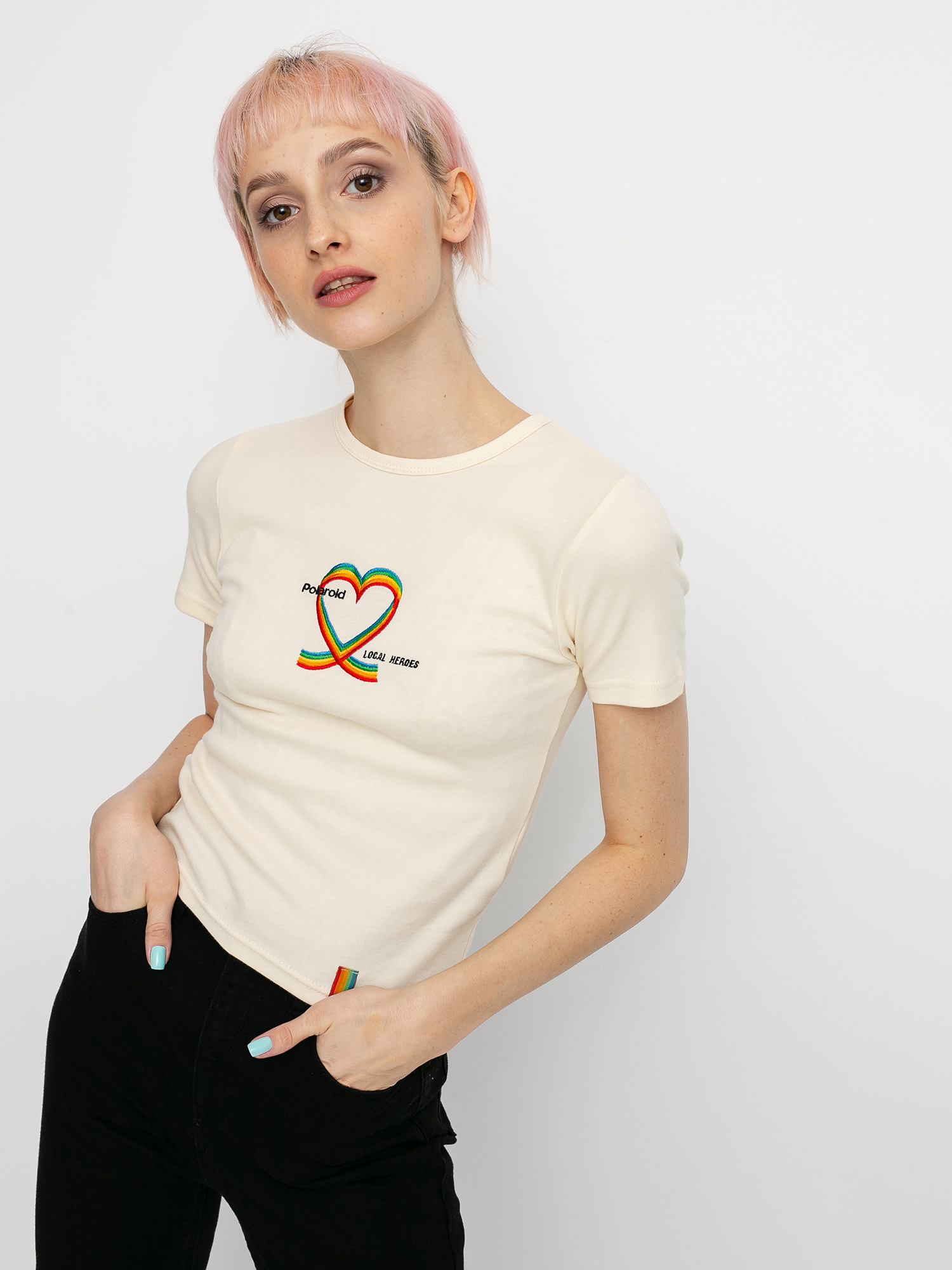 Футболка Local Heroes X Polaroid Ribbon Heart Slim Wmn (cream)