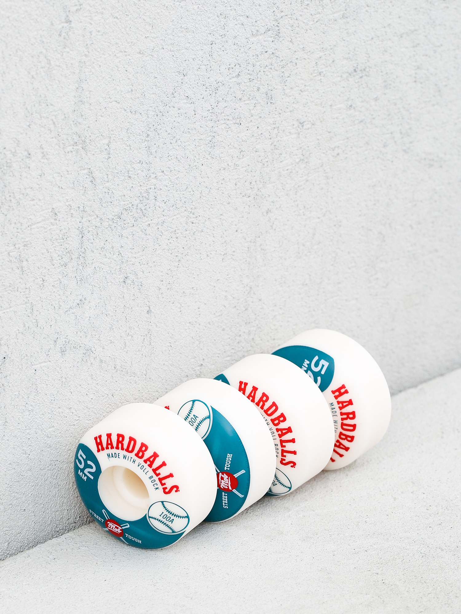 Колеса Mob Skateboards Hardballs (white/teal)