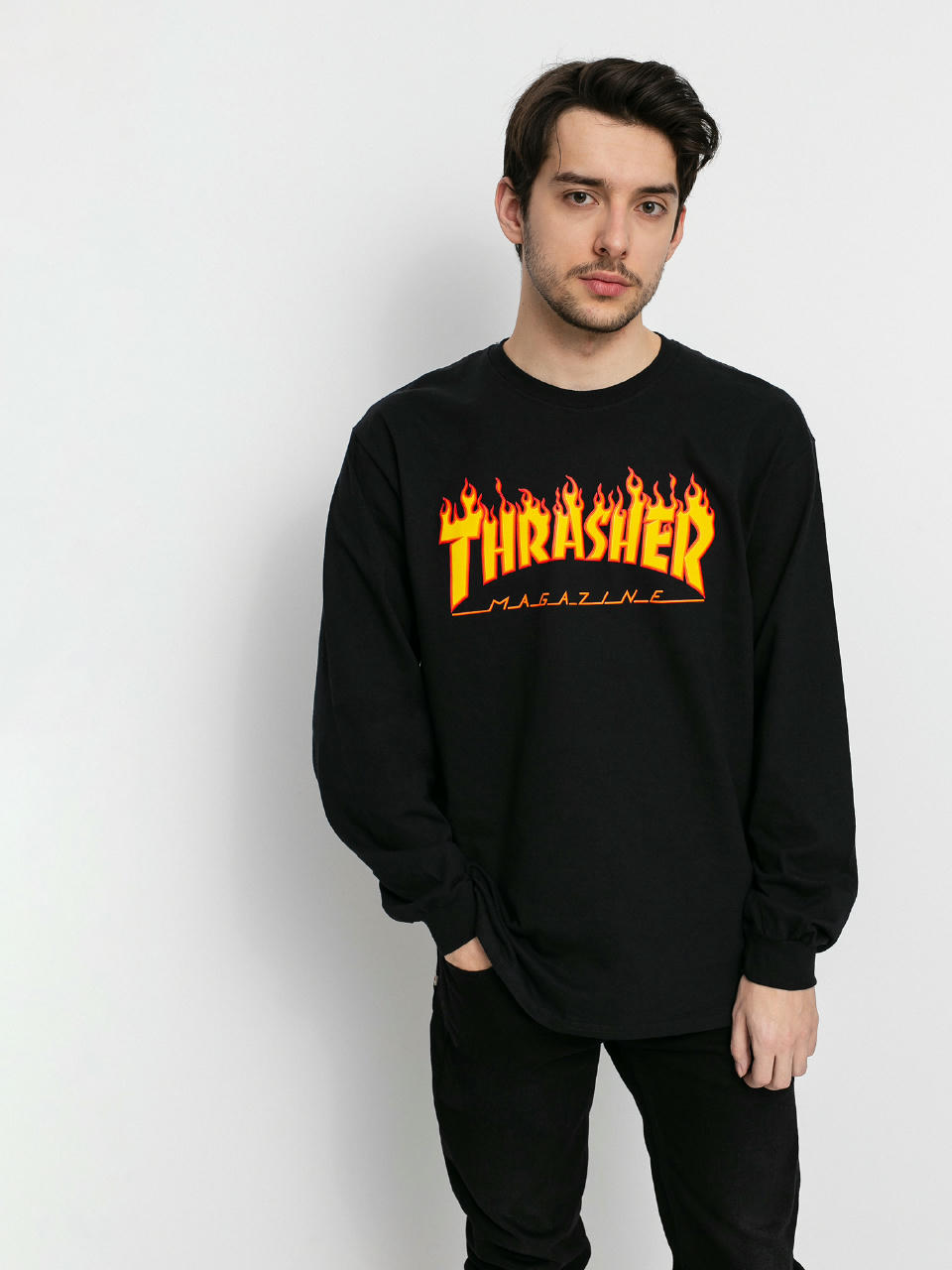 Лонгслів Thrasher Flame Logo (black)