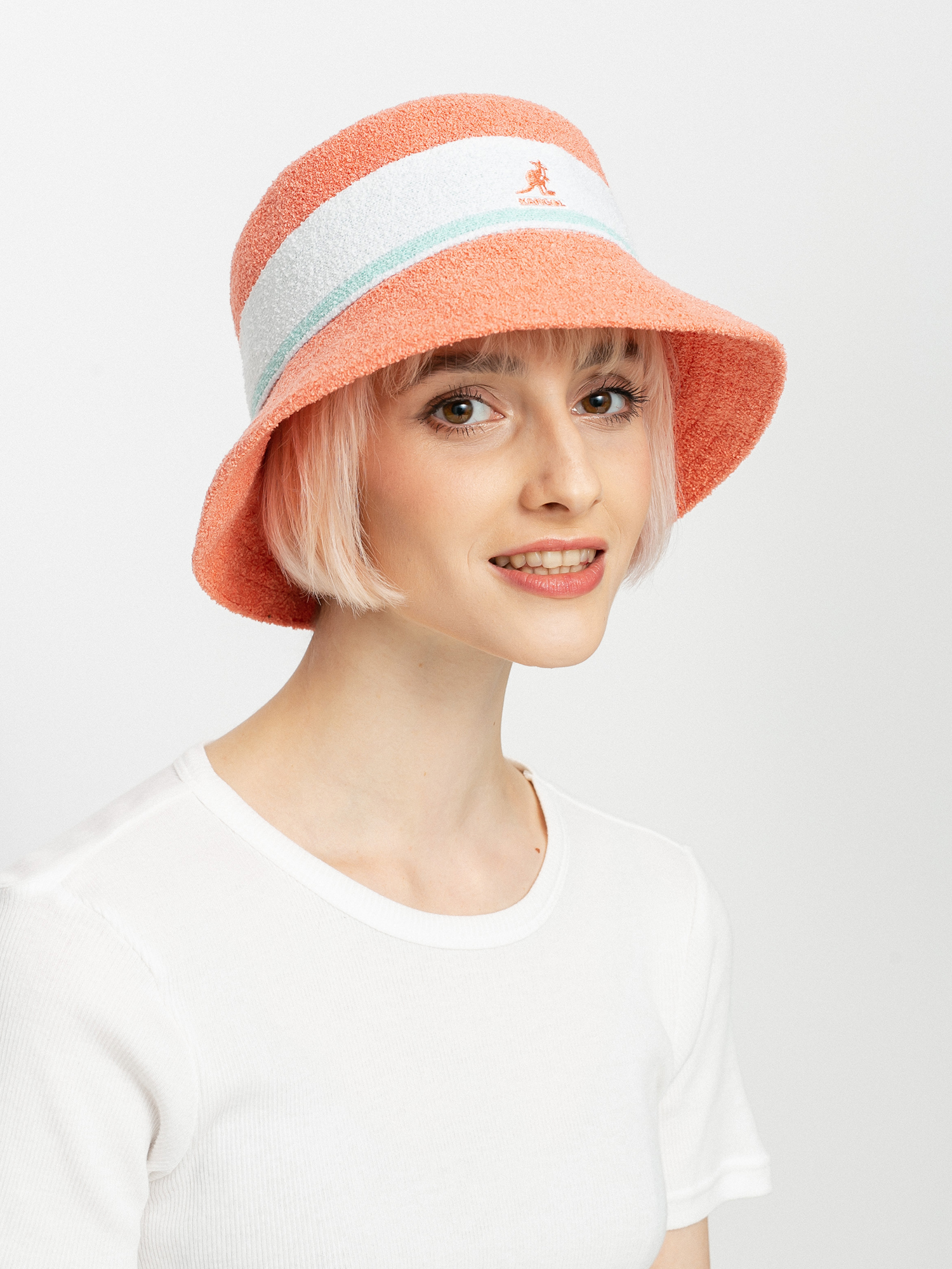 Капелюх Kangol Bermuda Stripe Bucket (peach pink)