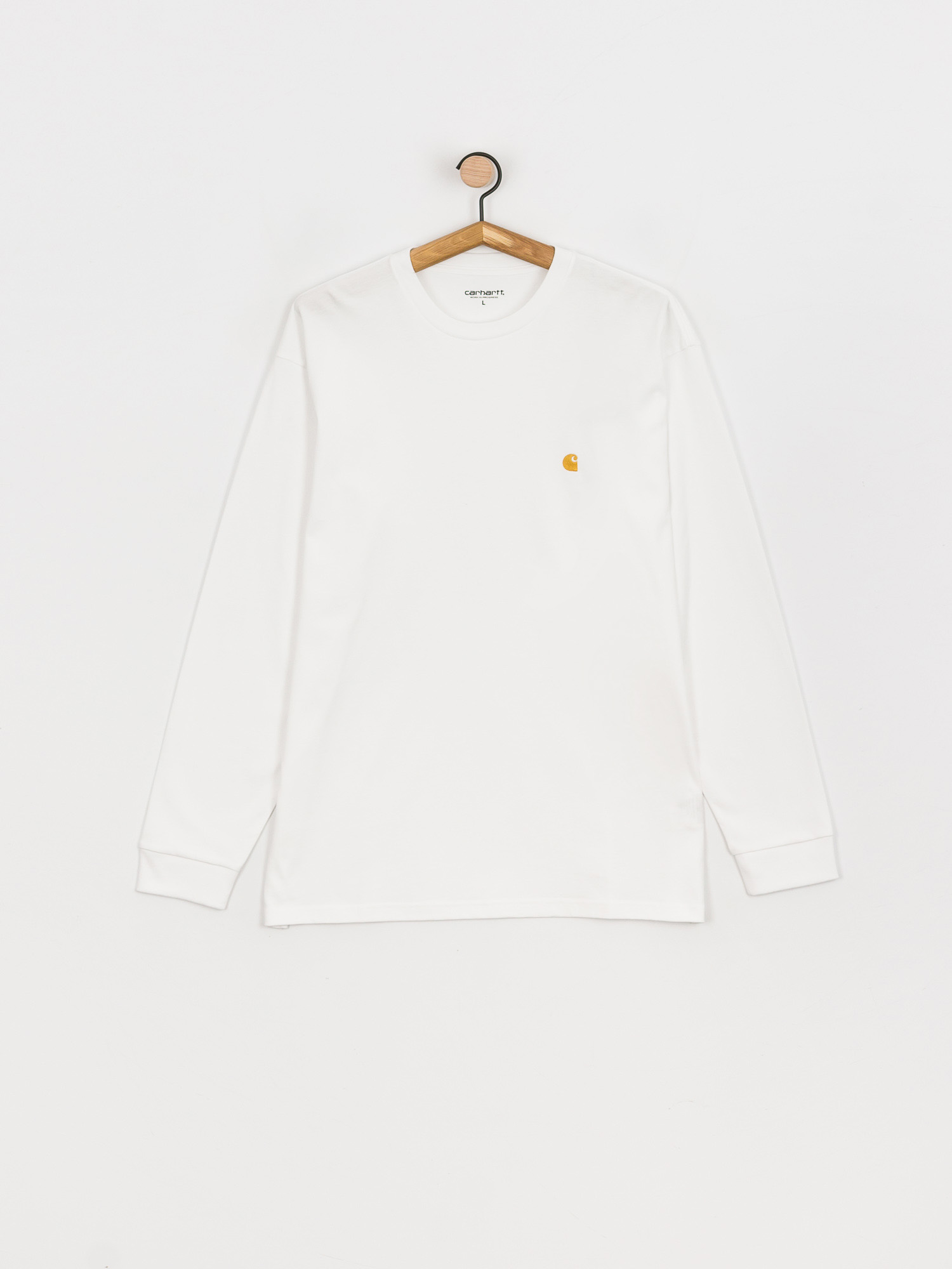 Лонгслів Carhartt WIP Chase (white/gold)