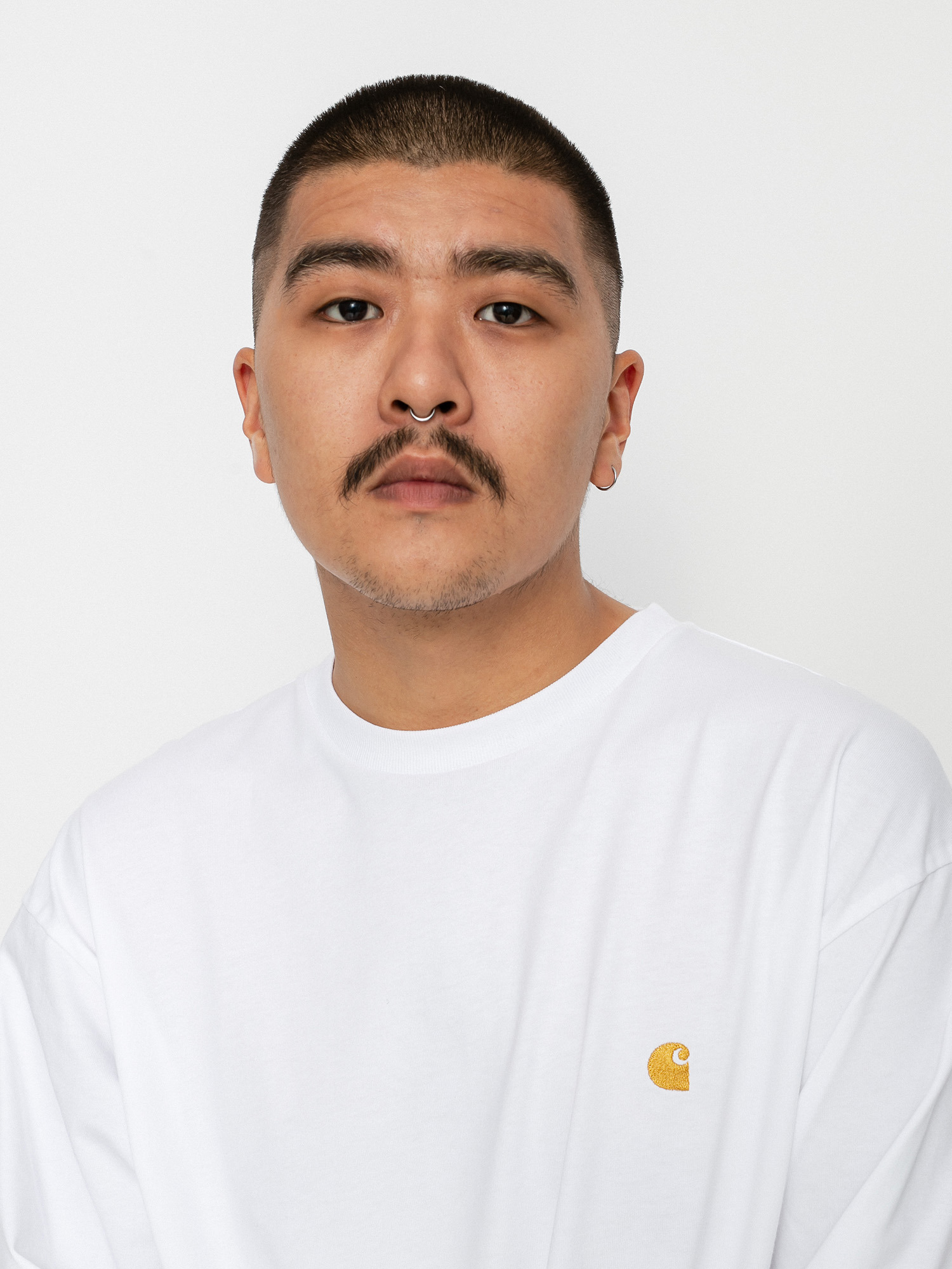 Лонгслів Carhartt WIP Chase (white/gold)