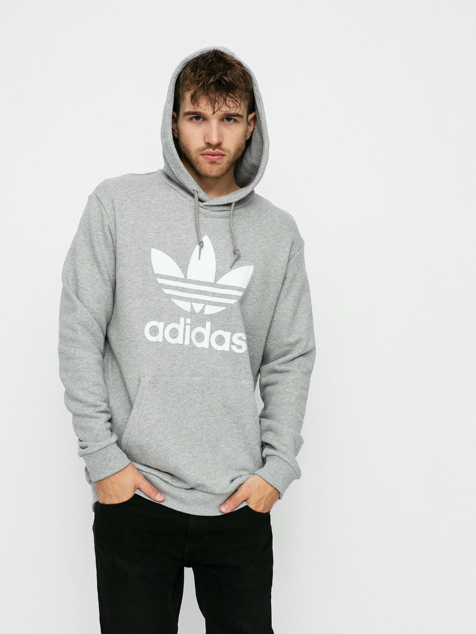 Худі adidas Originals Trefoil HD (mgreyh/white)