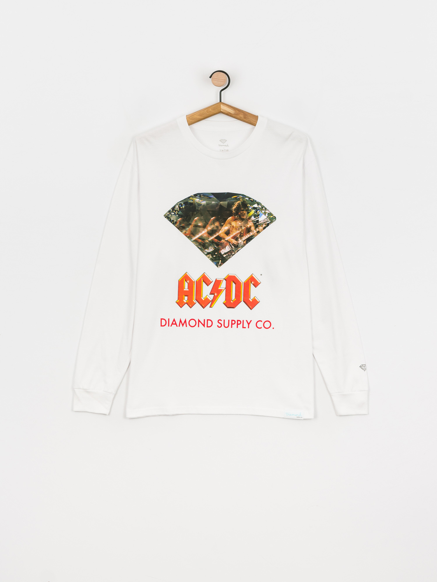 Лонгслів Diamond Supply Co. AC/DC Diamond (white)