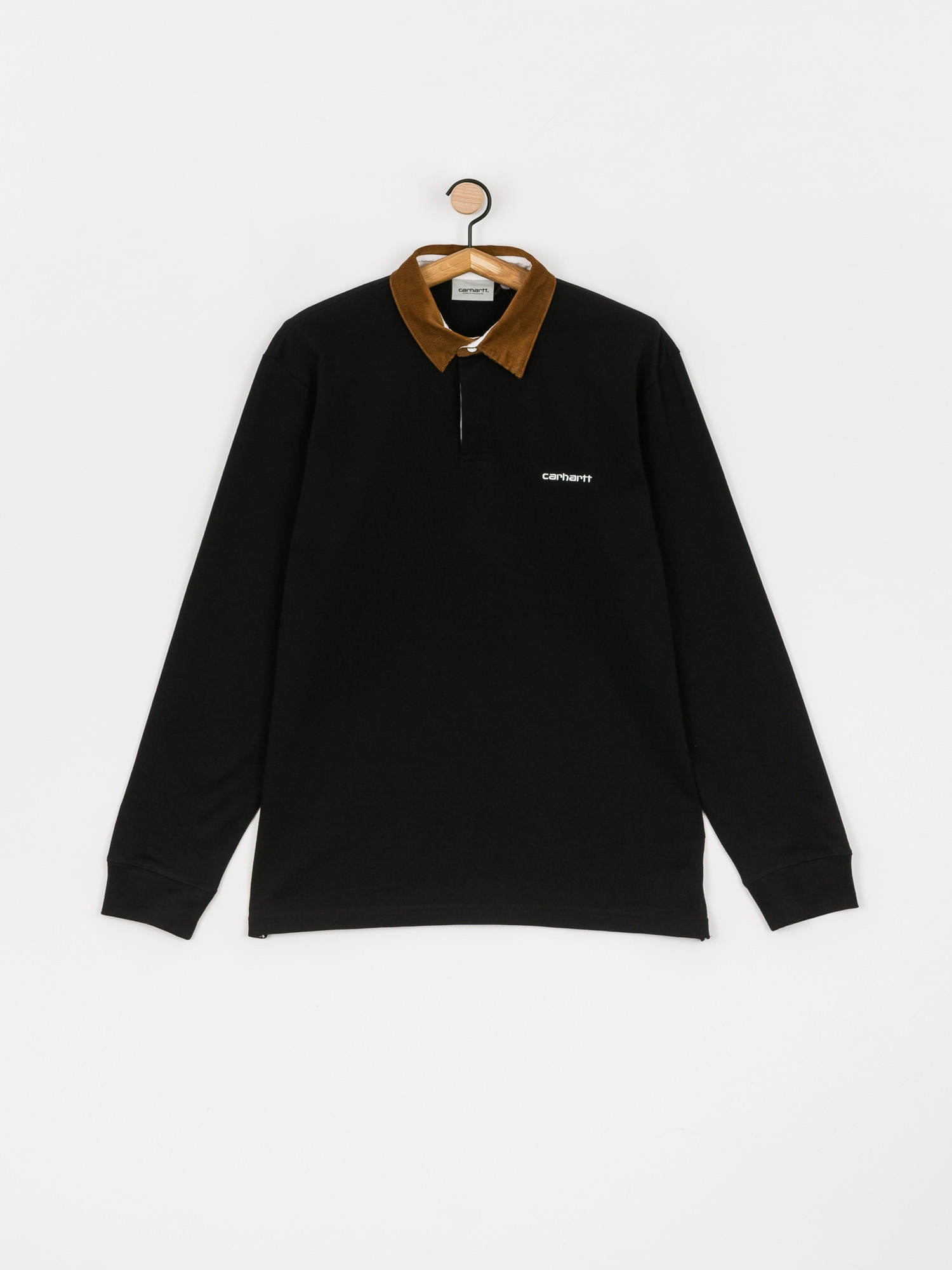 Поло Carhartt WIP Cord Rugby (black/h brown/white)