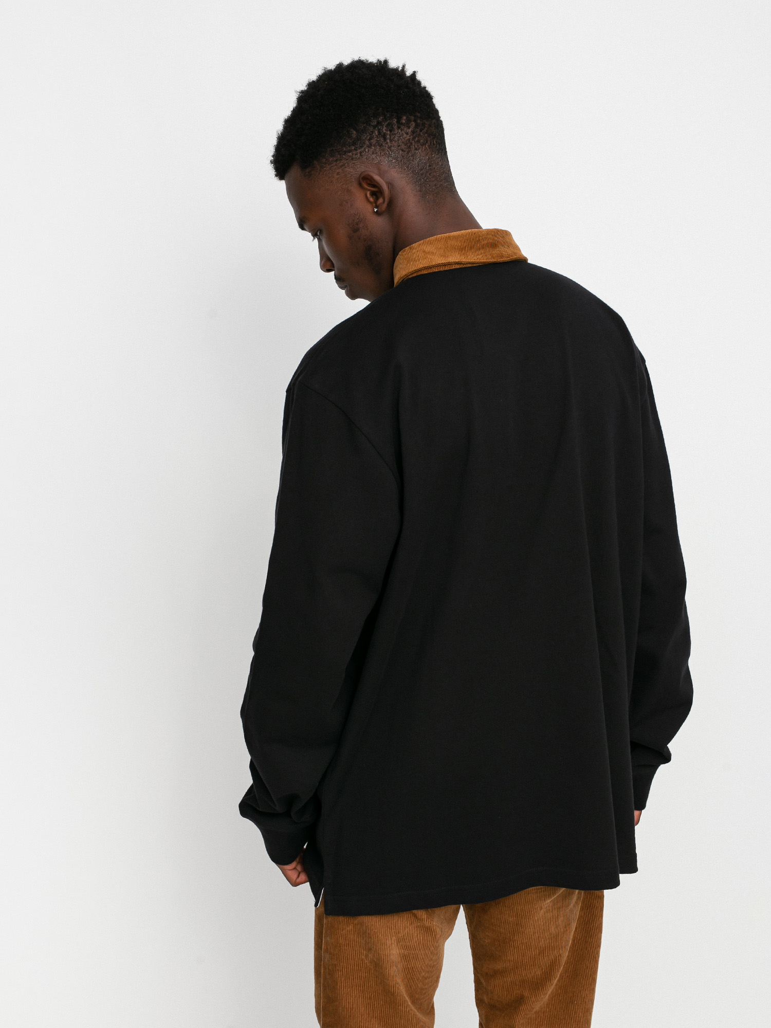 Поло Carhartt WIP Cord Rugby (black/h brown/white)