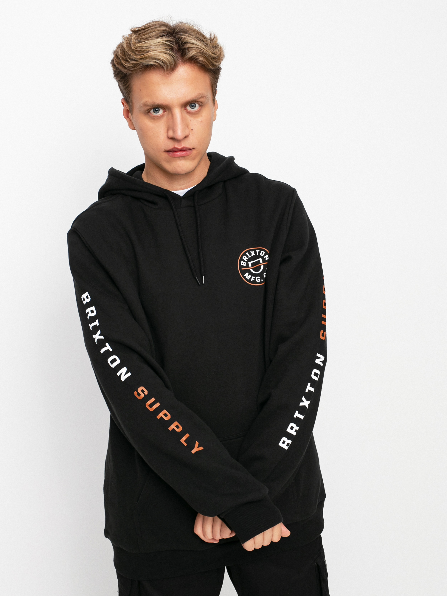 Худі Brixton Crest HD (black/caramel/white)