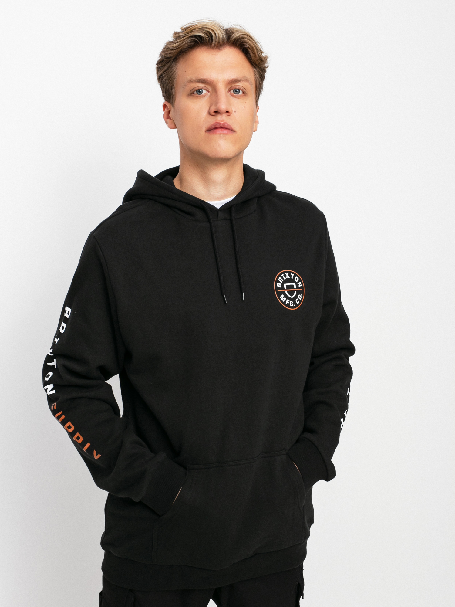 Худі Brixton Crest HD (black/caramel/white)