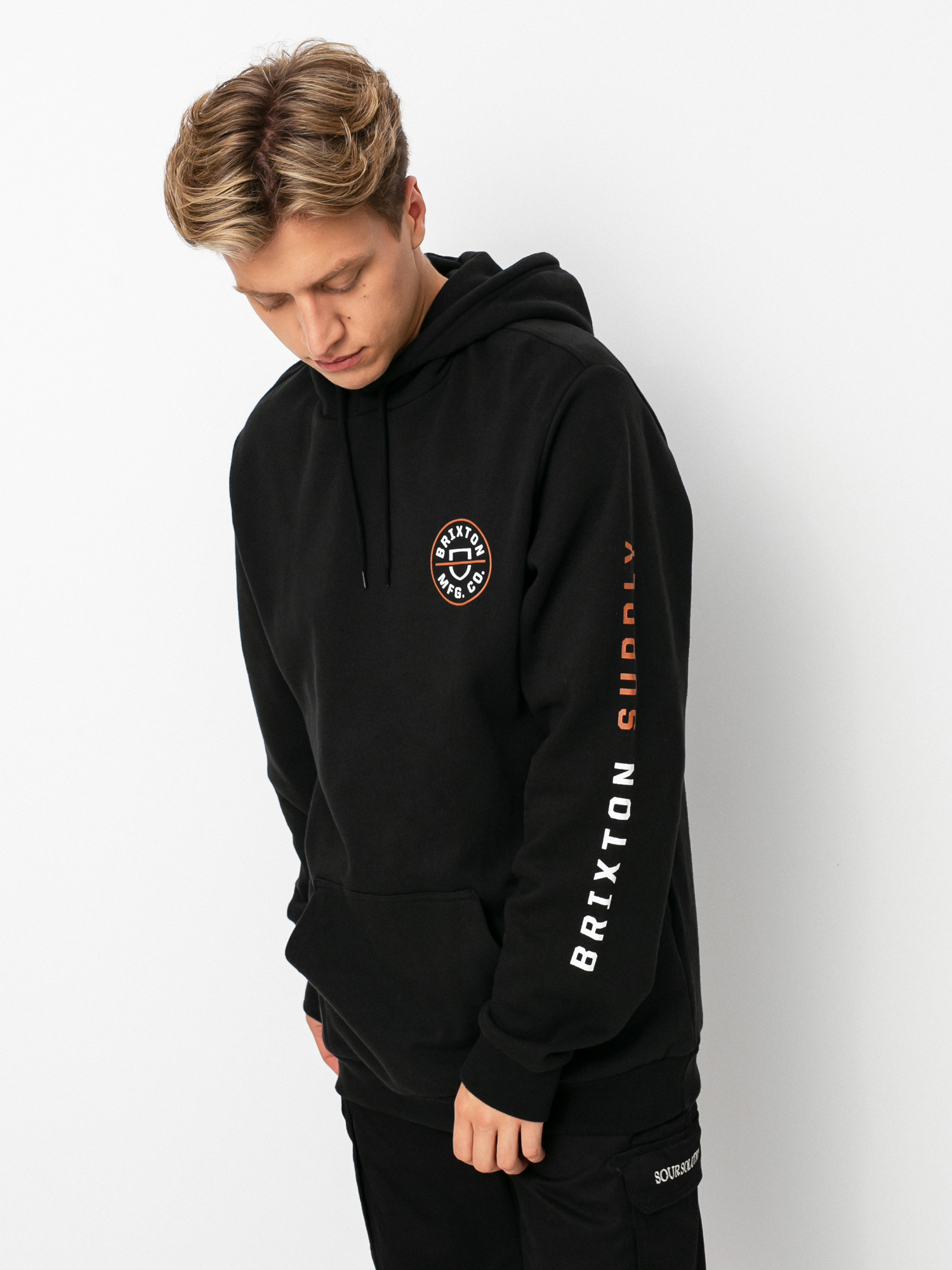 Худі Brixton Crest HD (black/caramel/white)