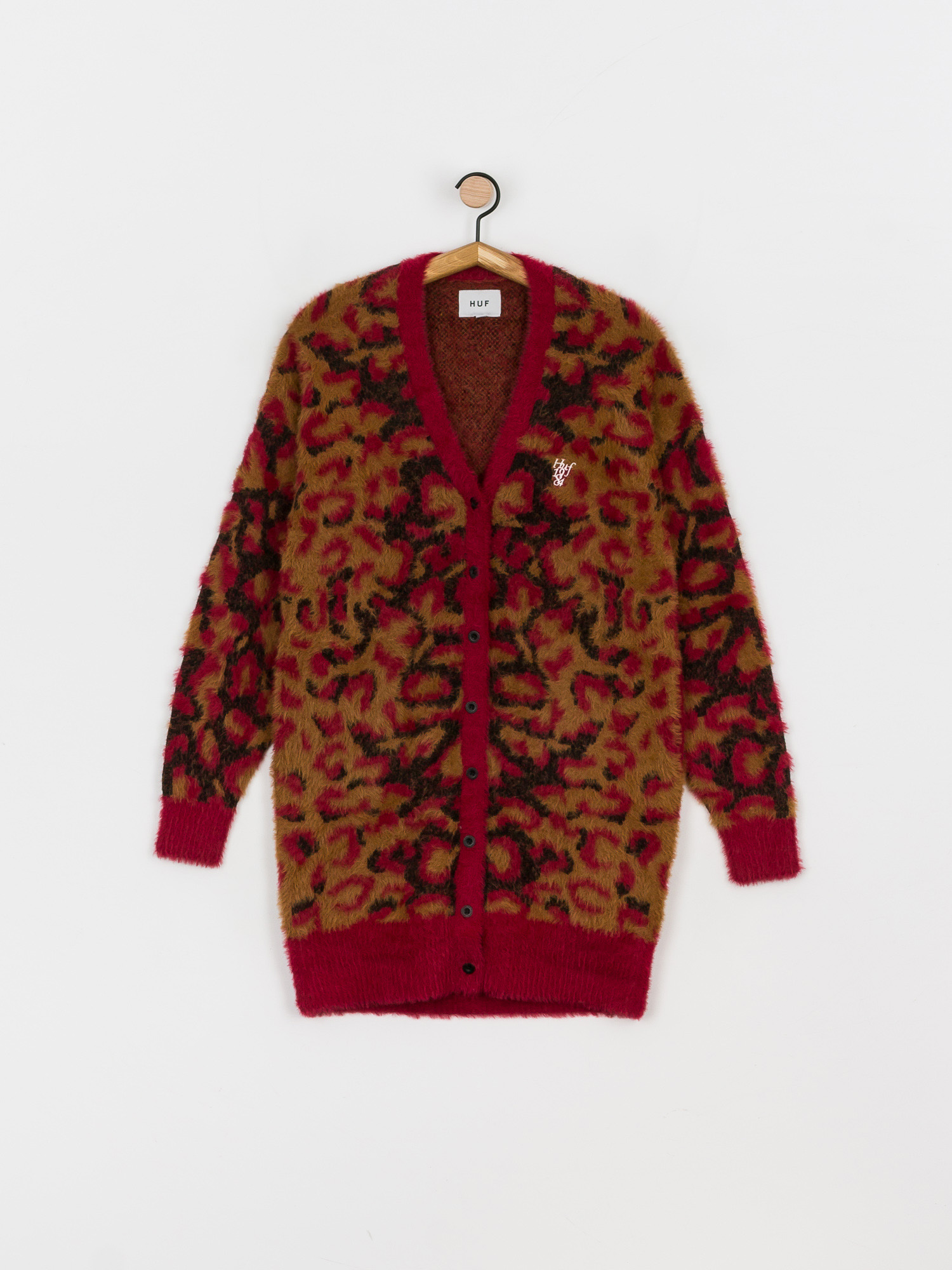 Светр HUF Leopard Knit Duster Wmn (bloodstone)