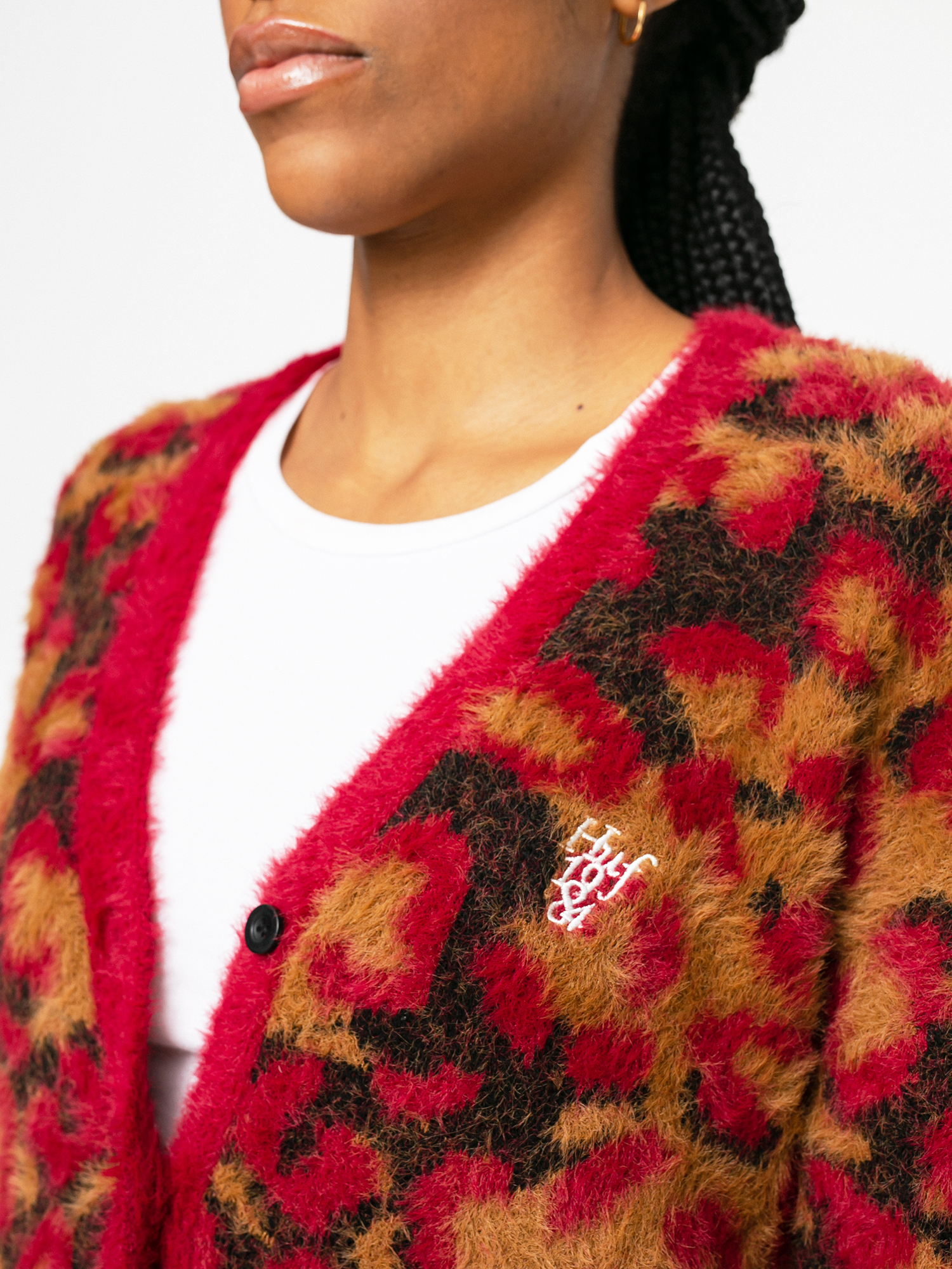 Светр HUF Leopard Knit Duster Wmn (bloodstone)