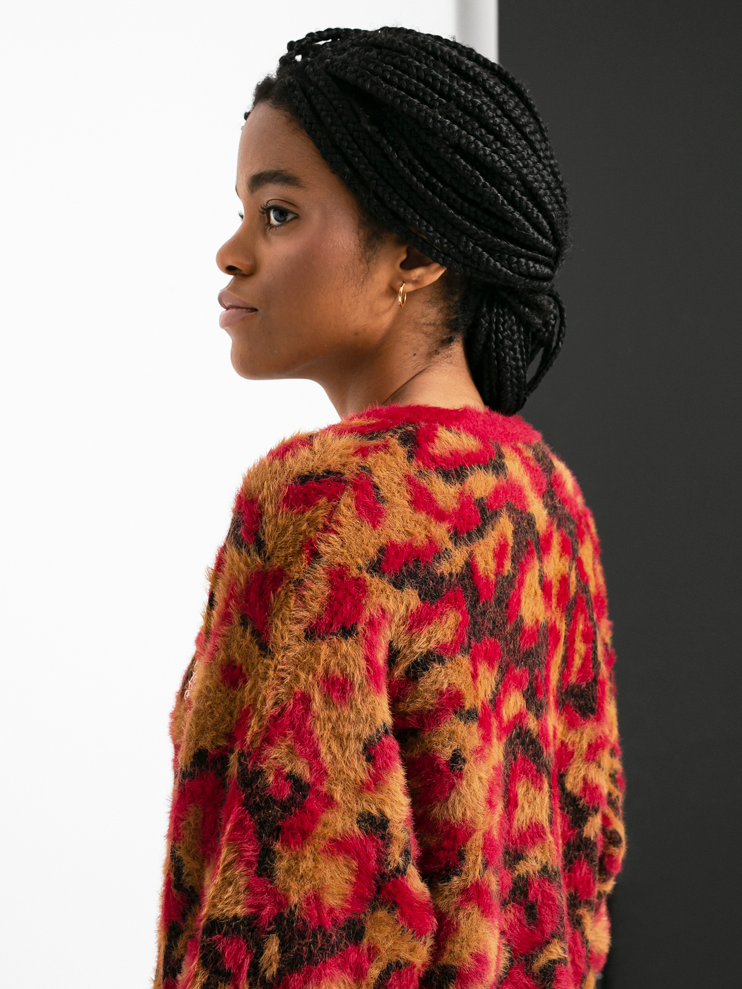 Светр HUF Leopard Knit Duster Wmn (bloodstone)