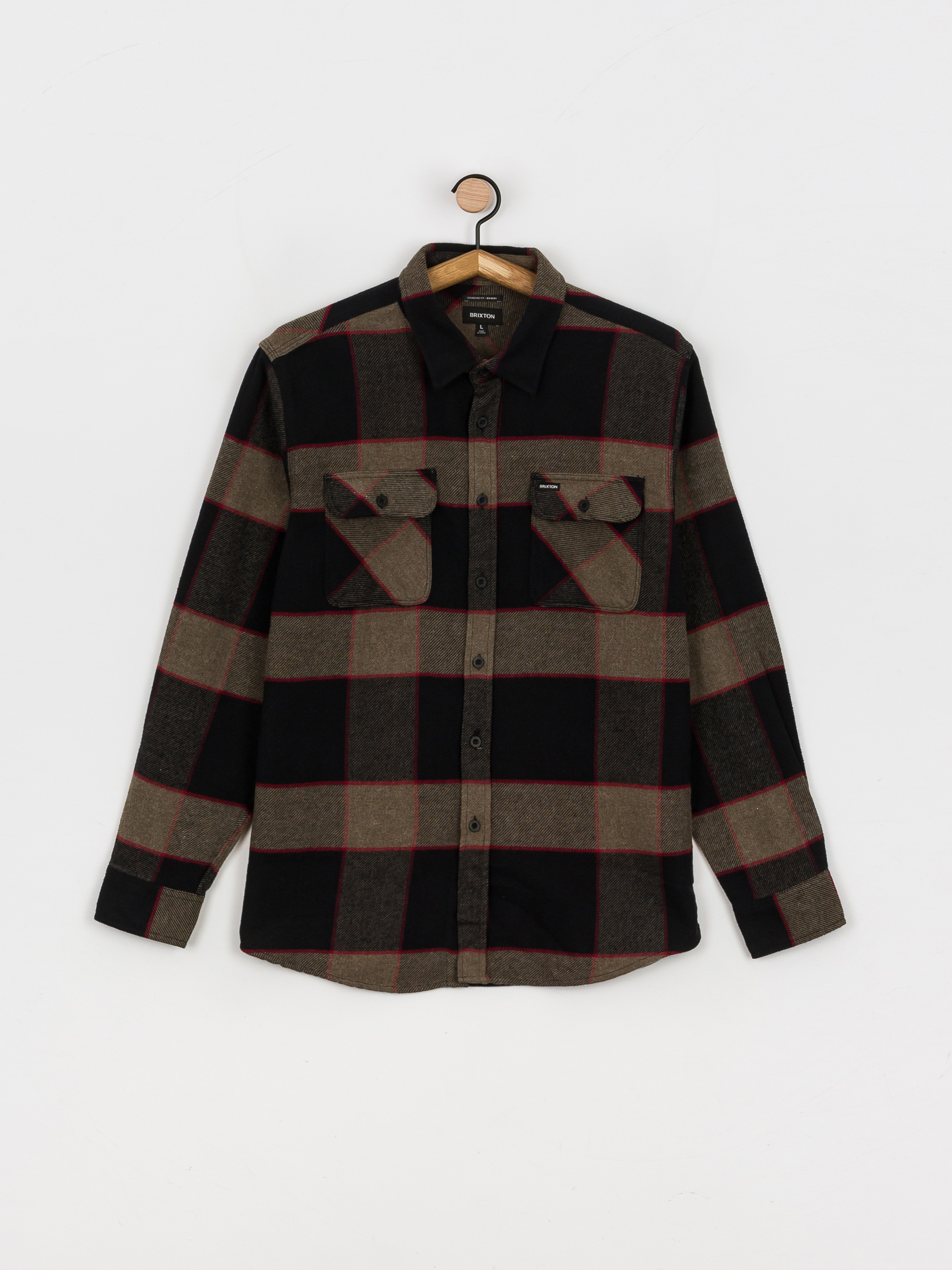 Сорочка Brixton Bowery Flannel Ls (heather grey/charcoal)