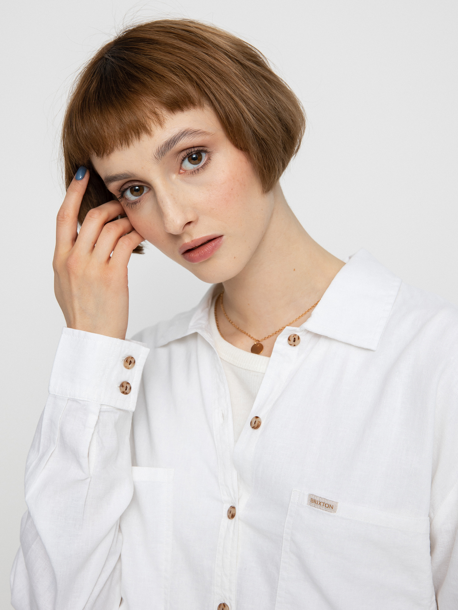 Сорочка Brixton Bowery Overshirt Wmn (white)