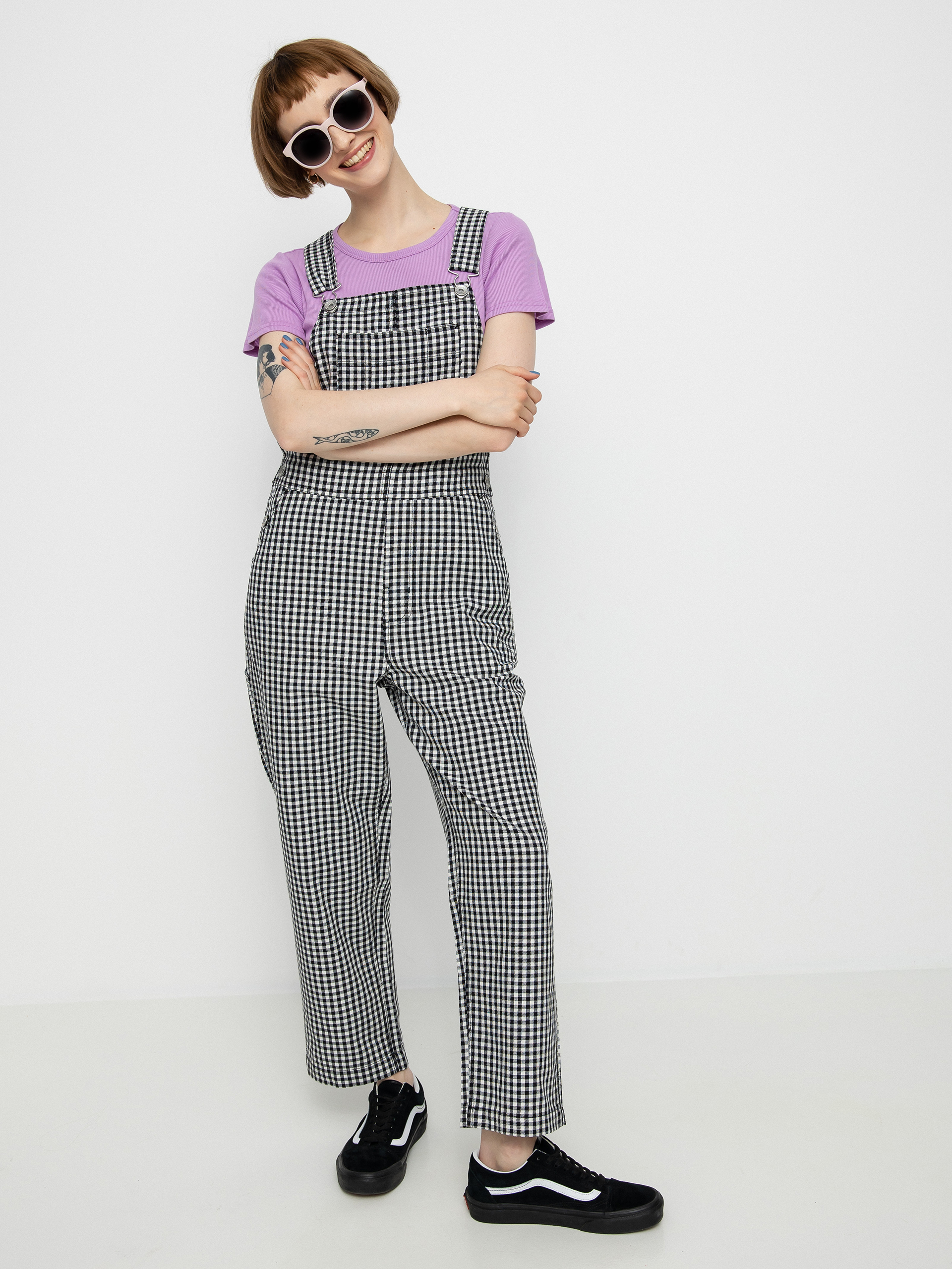 Штани Brixton Christina Crop Overall Wmn (black gingham)