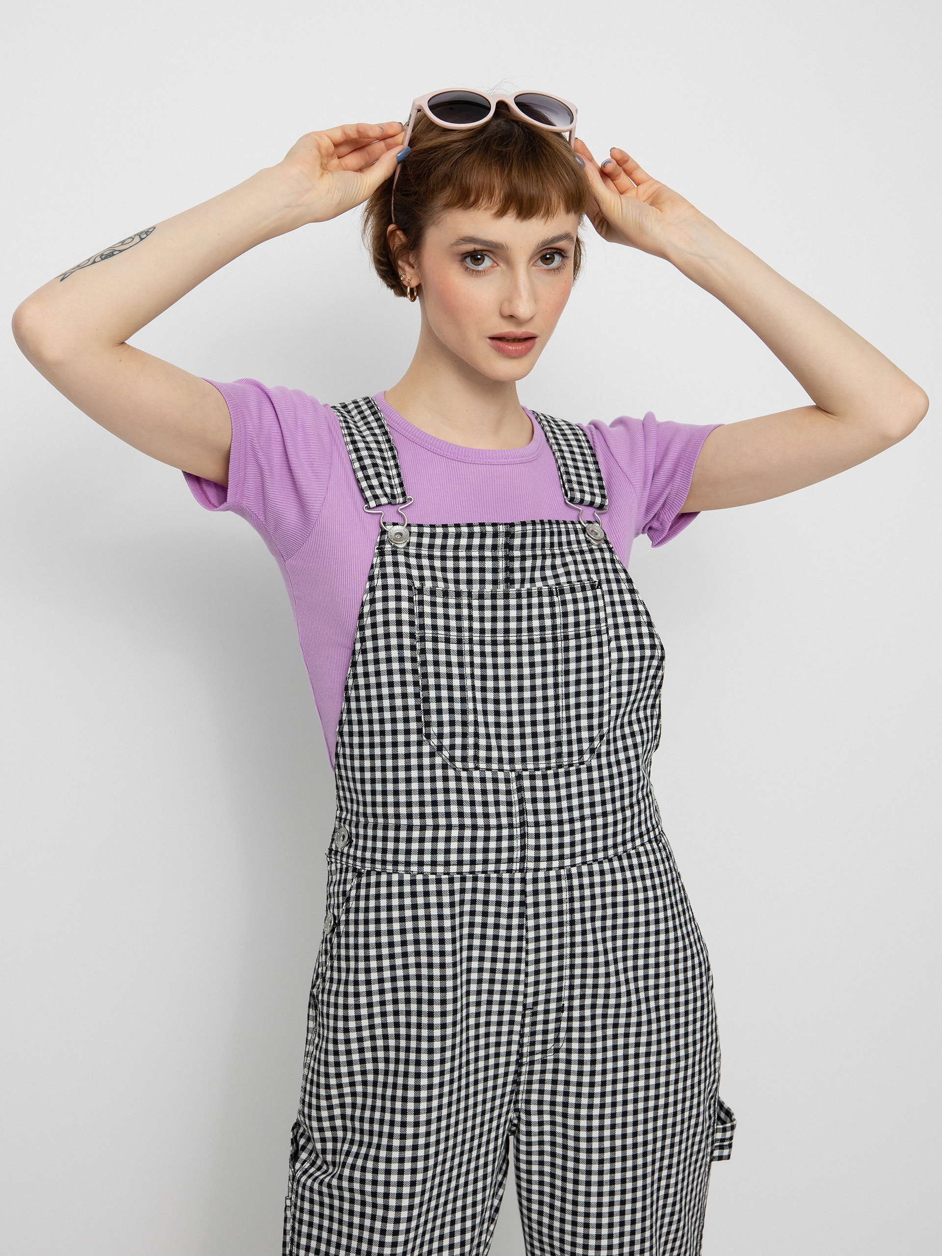 Штани Brixton Christina Crop Overall Wmn (black gingham)