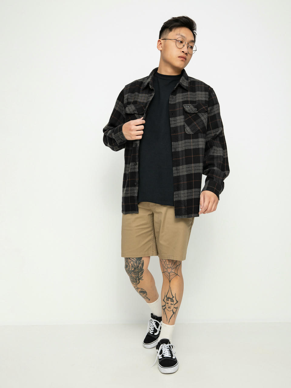 Сорочка Brixton Bowery Flannel (black/charcoal)