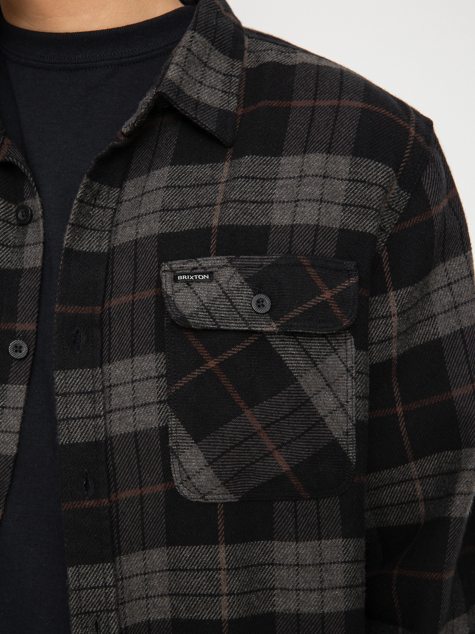 Сорочка Brixton Bowery Flannel (black/charcoal)