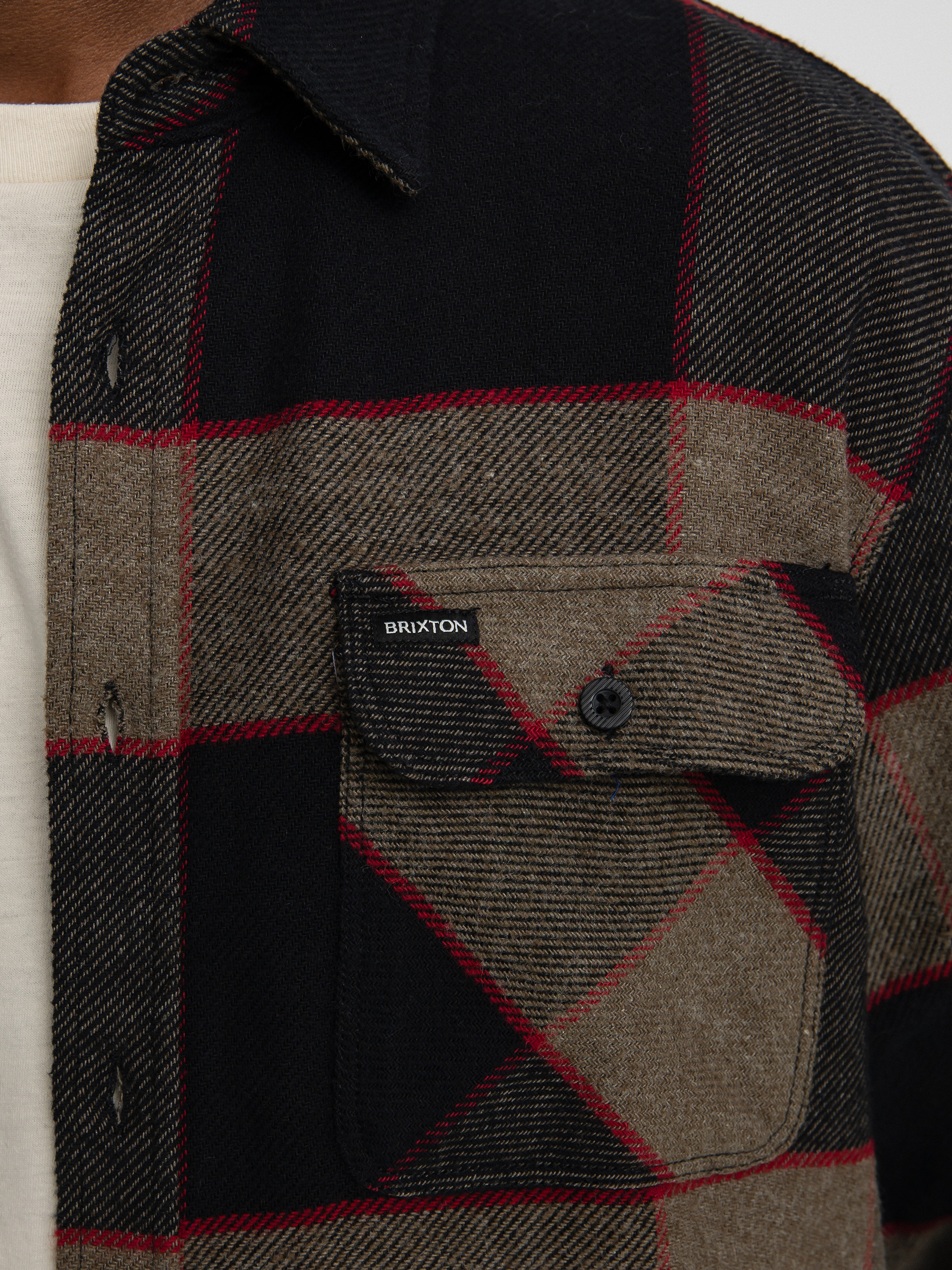 Сорочка Brixton Bowery Flannel Ls (heather grey/charcoal)