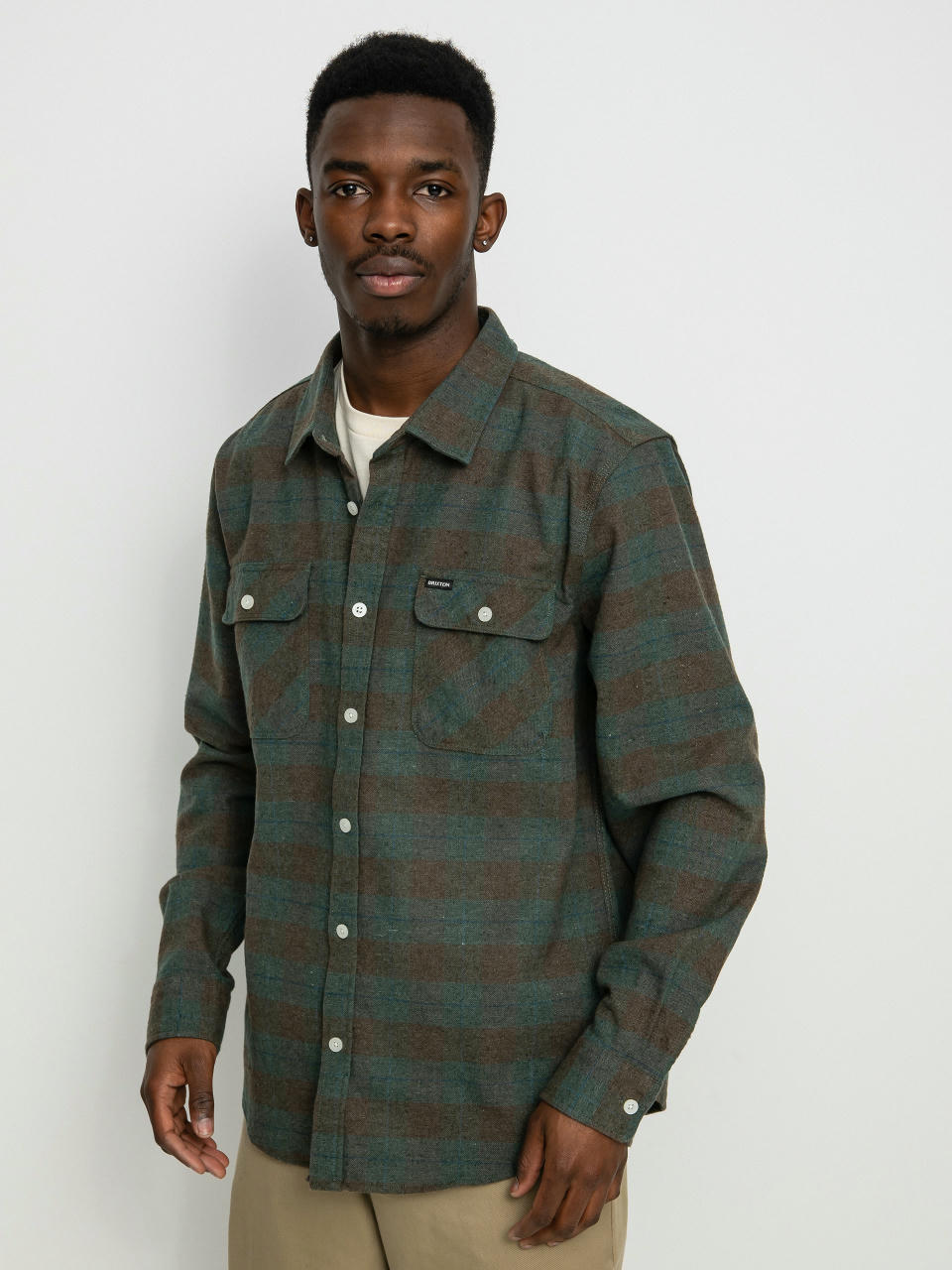 Сорочка Brixton Bowery Flannel Ls (ocean)