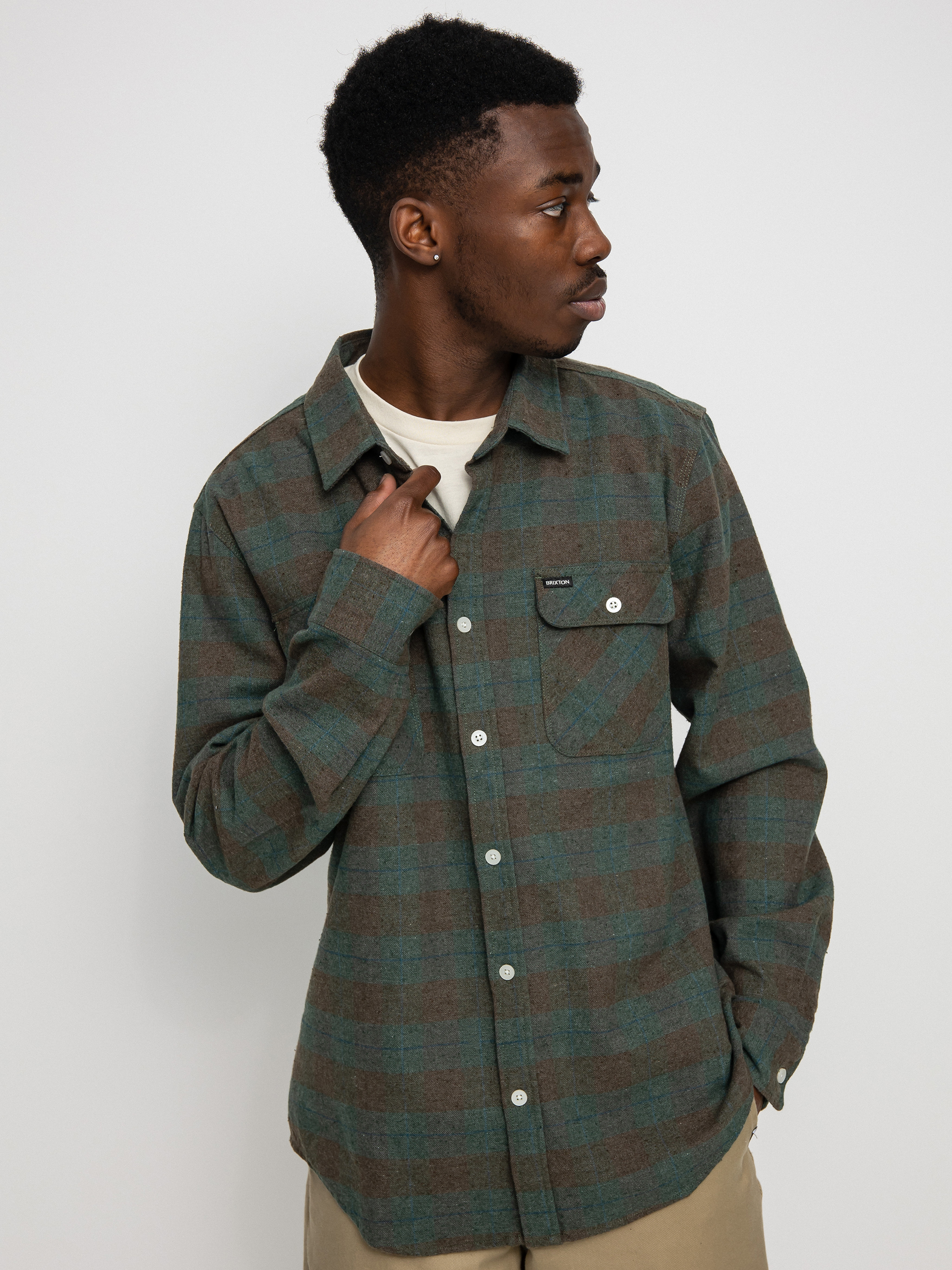 Сорочка Brixton Bowery Flannel Ls (ocean)