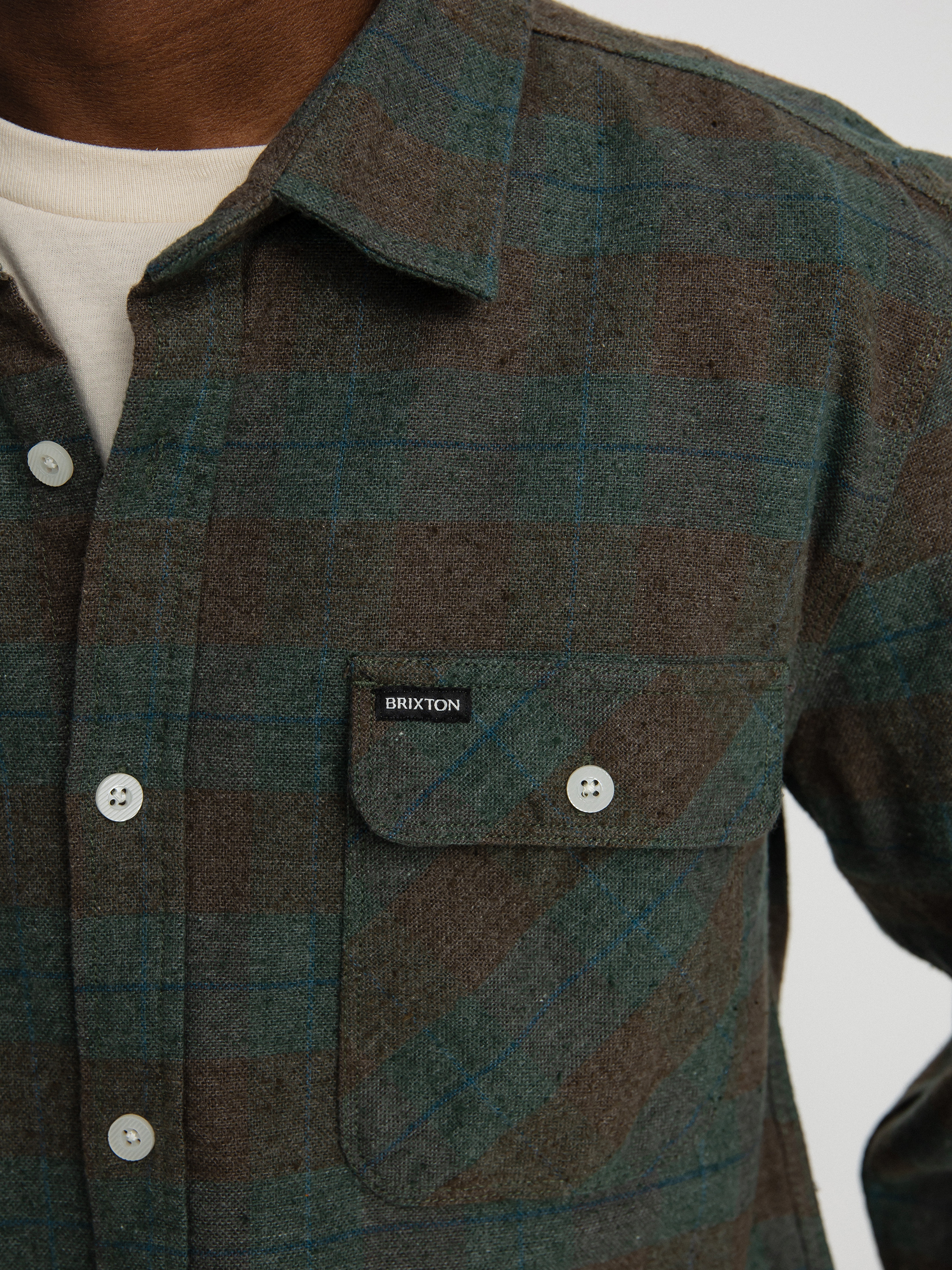 Сорочка Brixton Bowery Flannel Ls (ocean)
