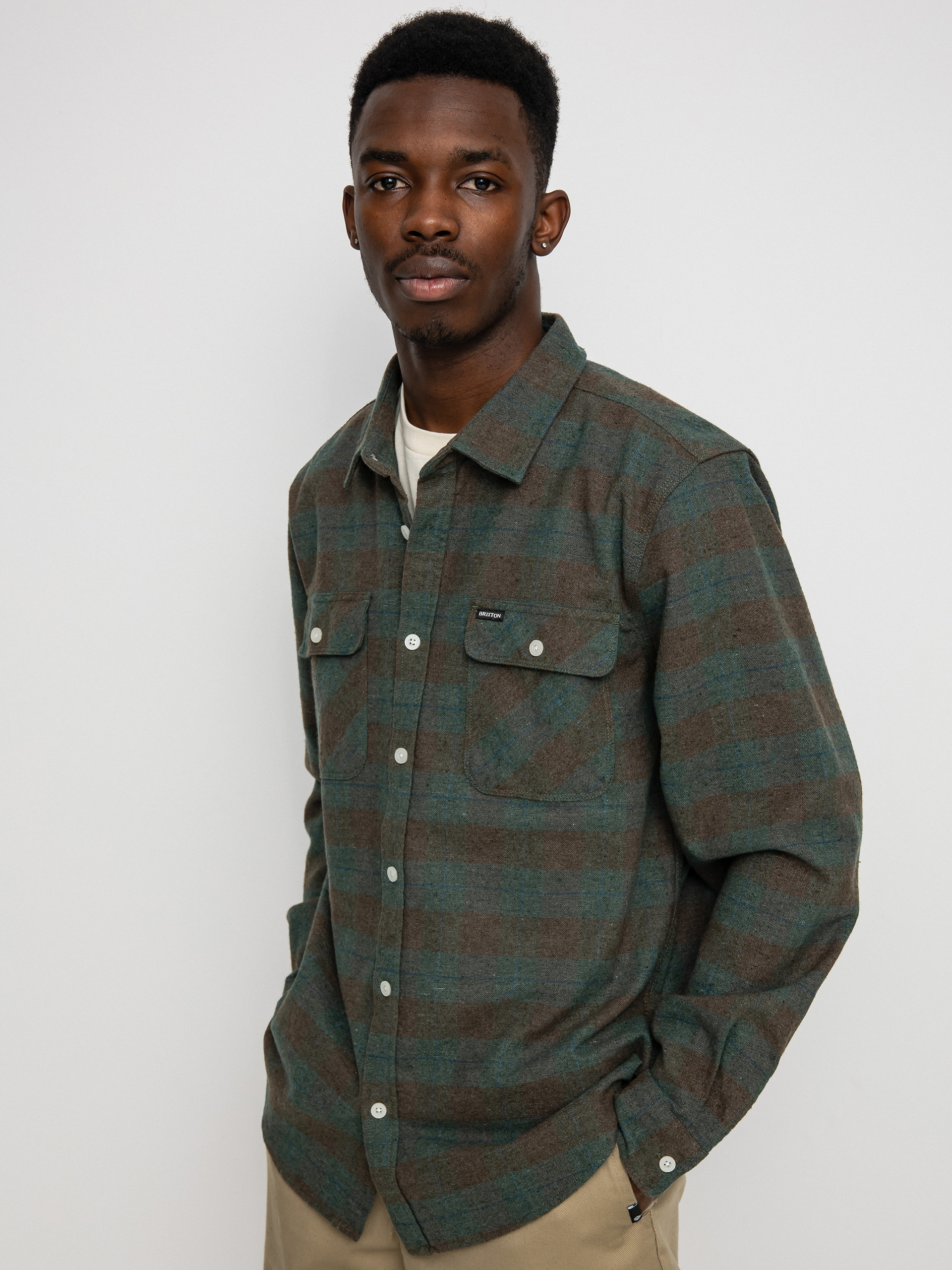 Сорочка Brixton Bowery Flannel Ls (ocean)