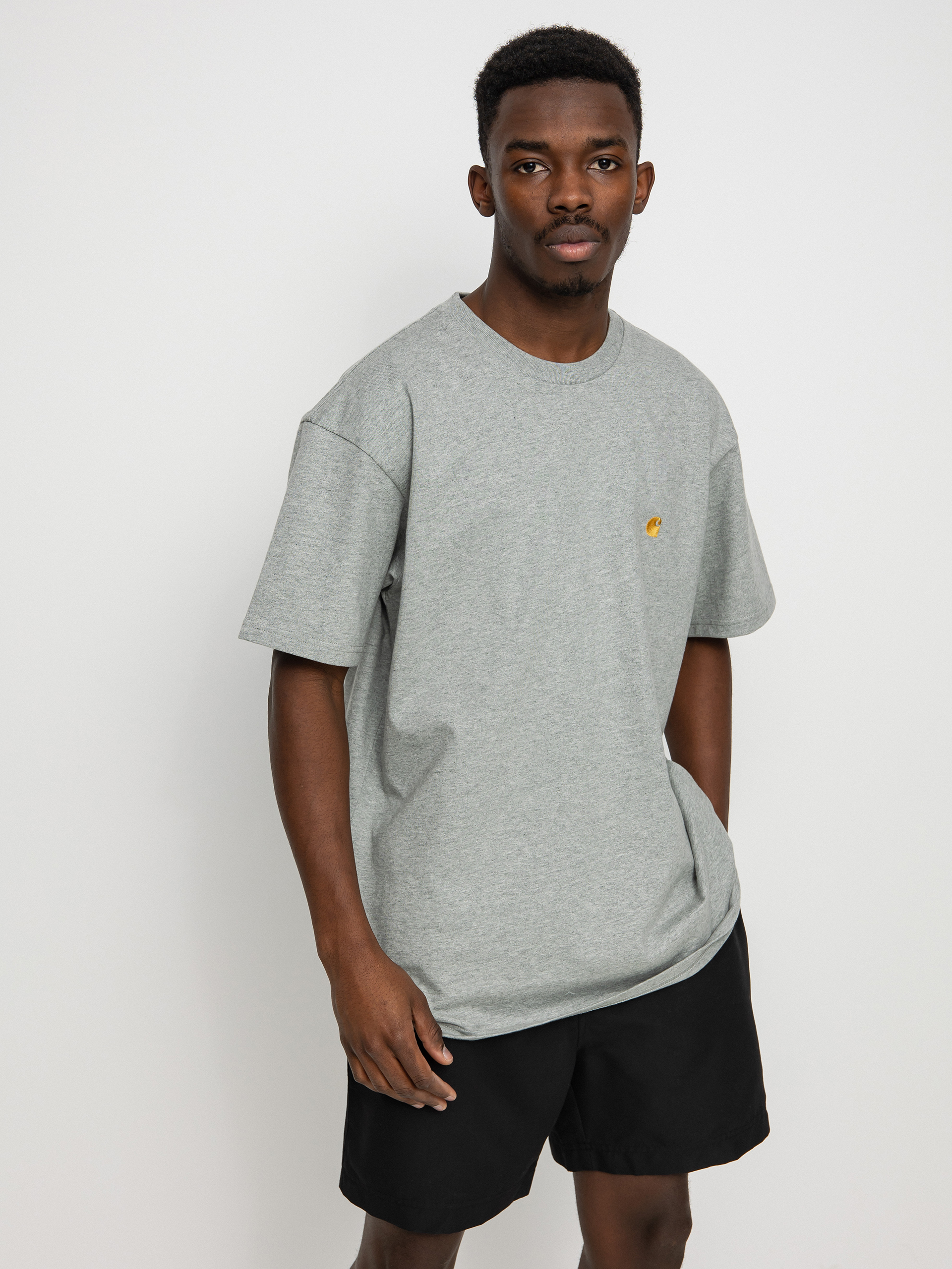 Футболка Carhartt WIP Chase (grey heather/gold)