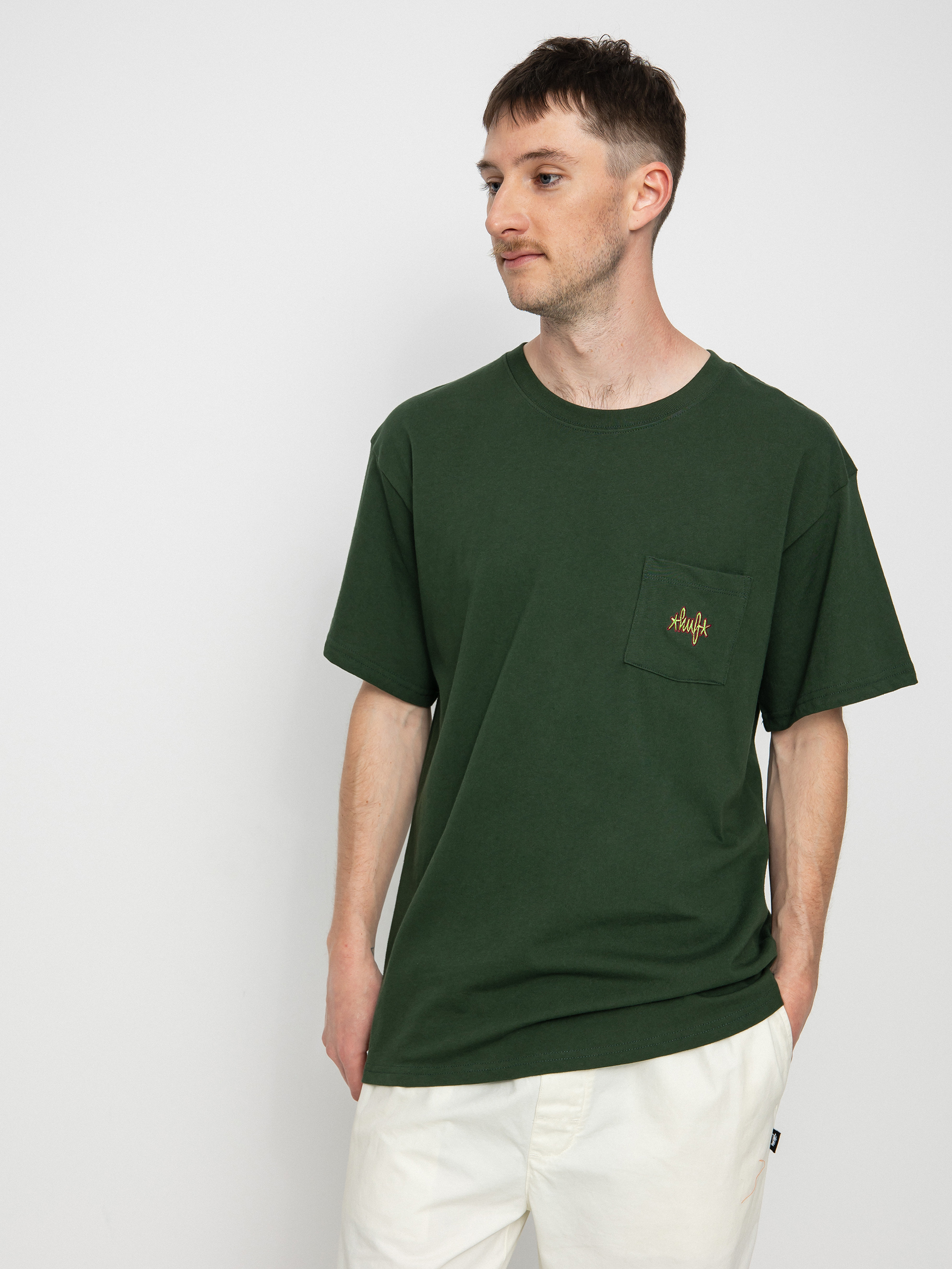 Футболка HUF Haze Script Pocket (forest green)