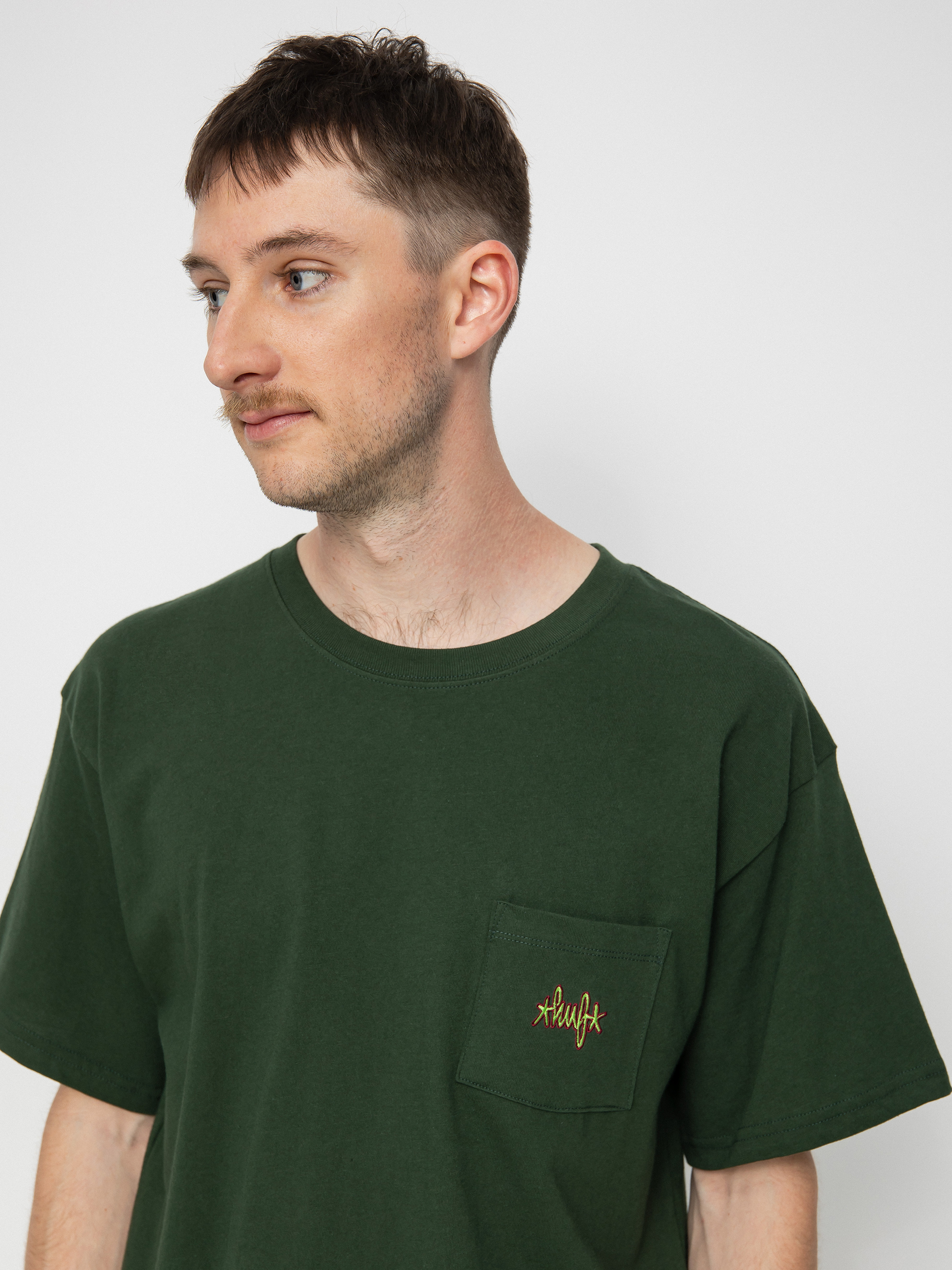 Футболка HUF Haze Script Pocket (forest green)