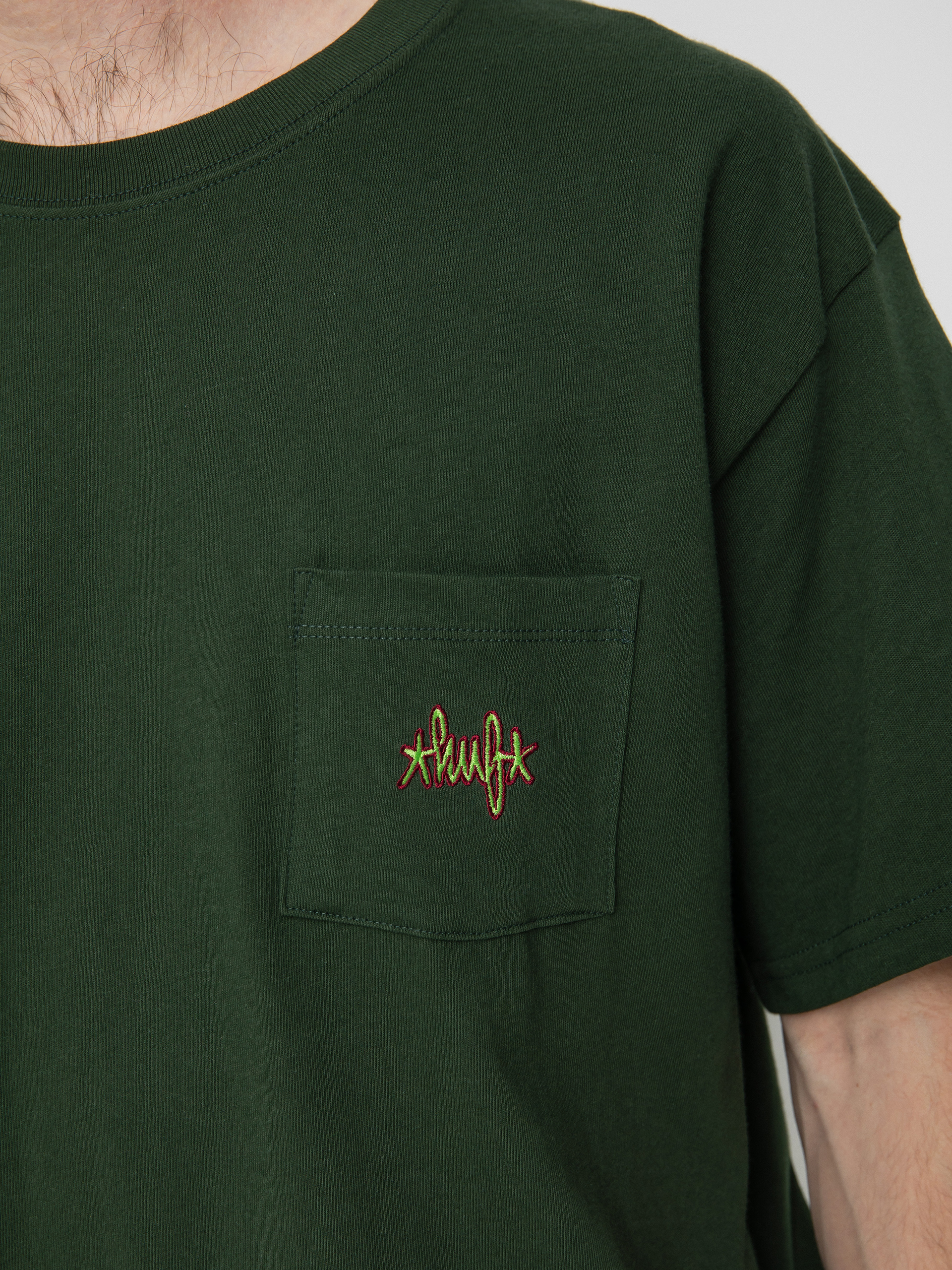 Футболка HUF Haze Script Pocket (forest green)