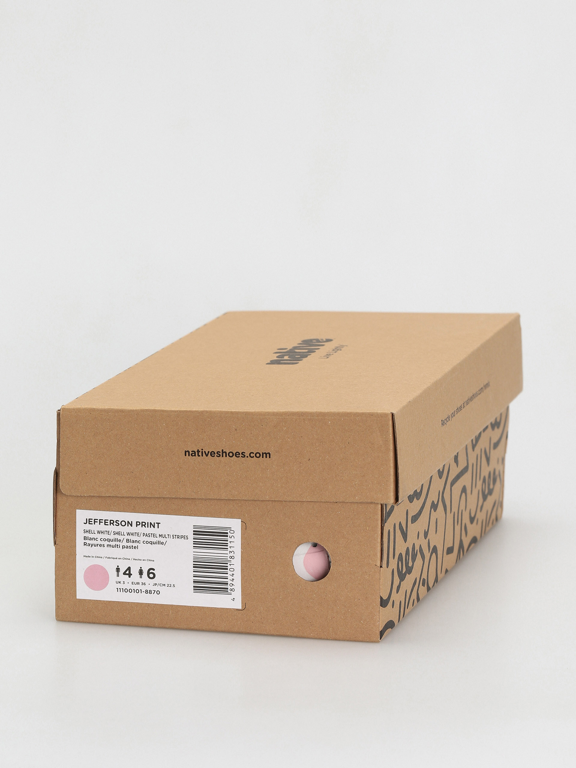 Взуття Native Jefferson Print (shell white/shell white/pastel multi stripe)