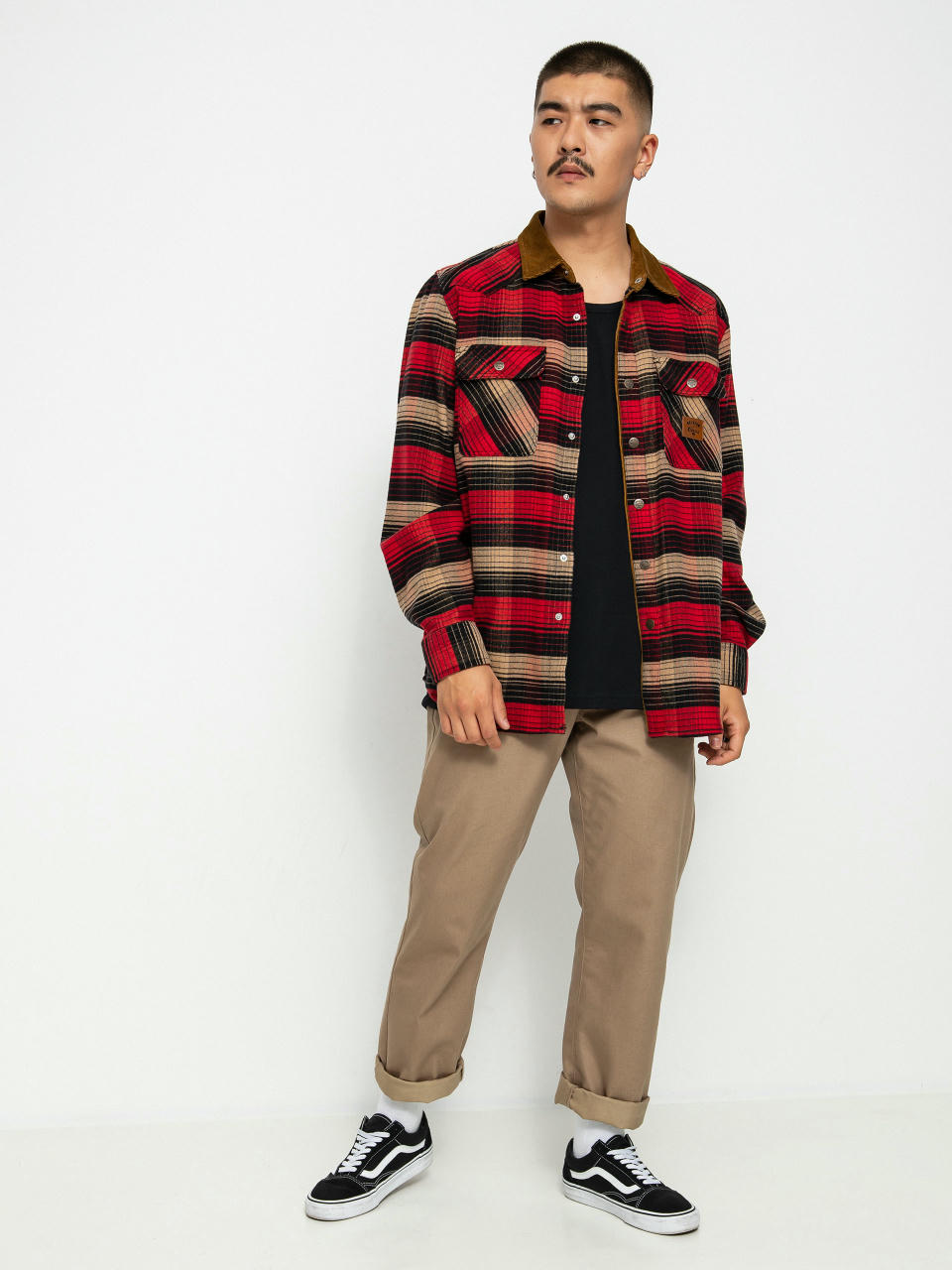 Сорочка Brixton Coors Bowery Stretch Flannel Ls (banquet red/brown)