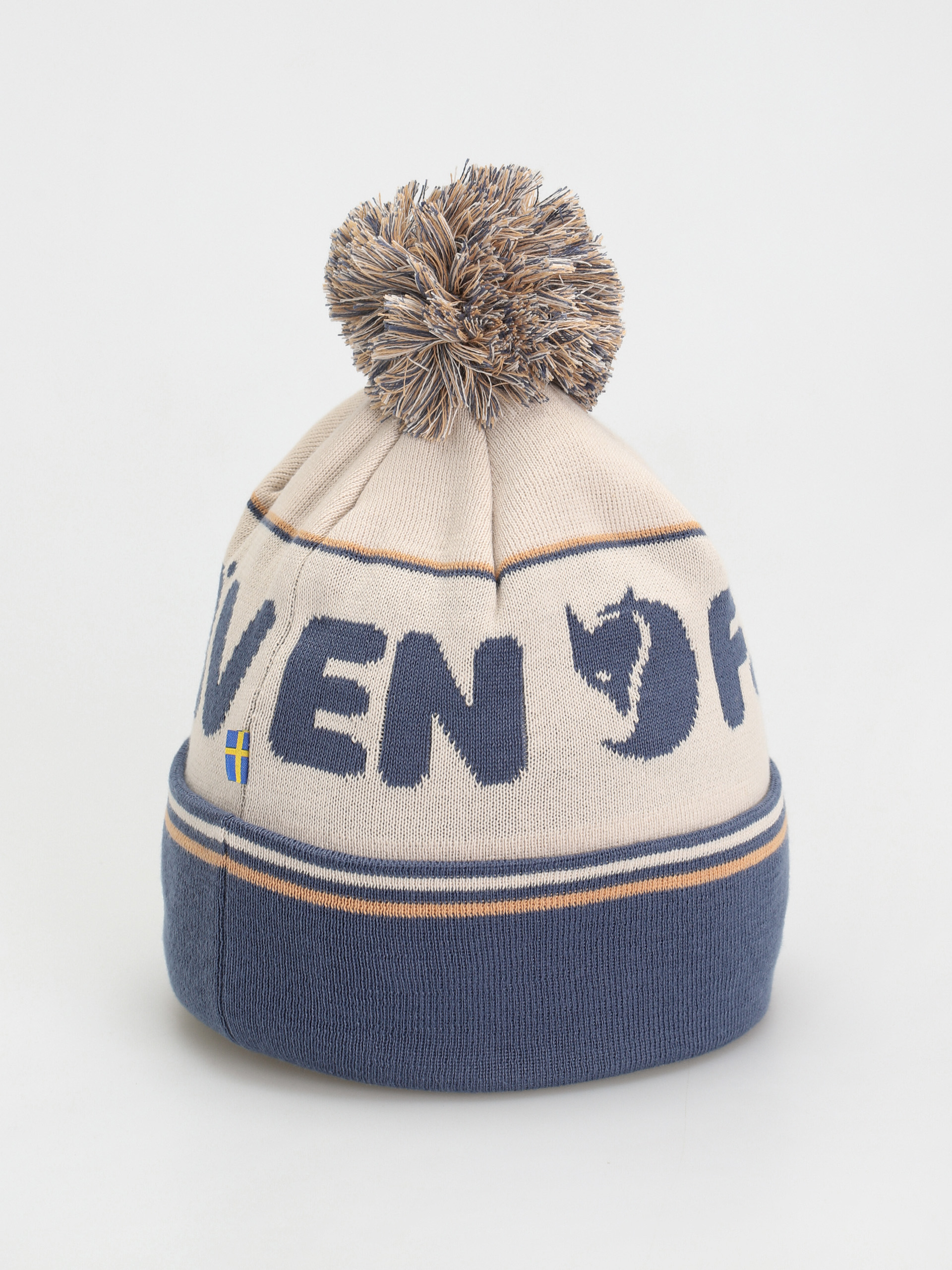 Шапка Fjallraven Pom Hat (chalk white/indigo blue)