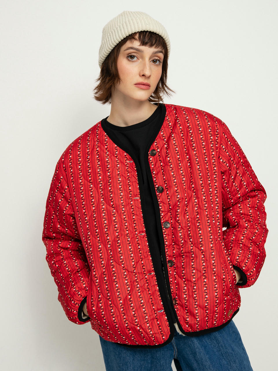 Куртка Brixton Sherpa Reversible Padded Wmn (mars red praire floral)