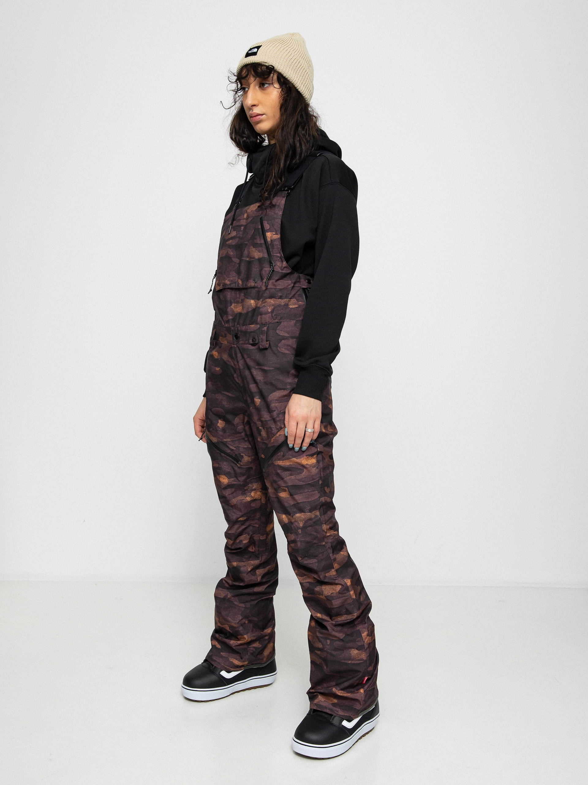 Жіночі Сноубордичні штани Volcom Elm Stretch Gore Bib Overall (dusk camo)