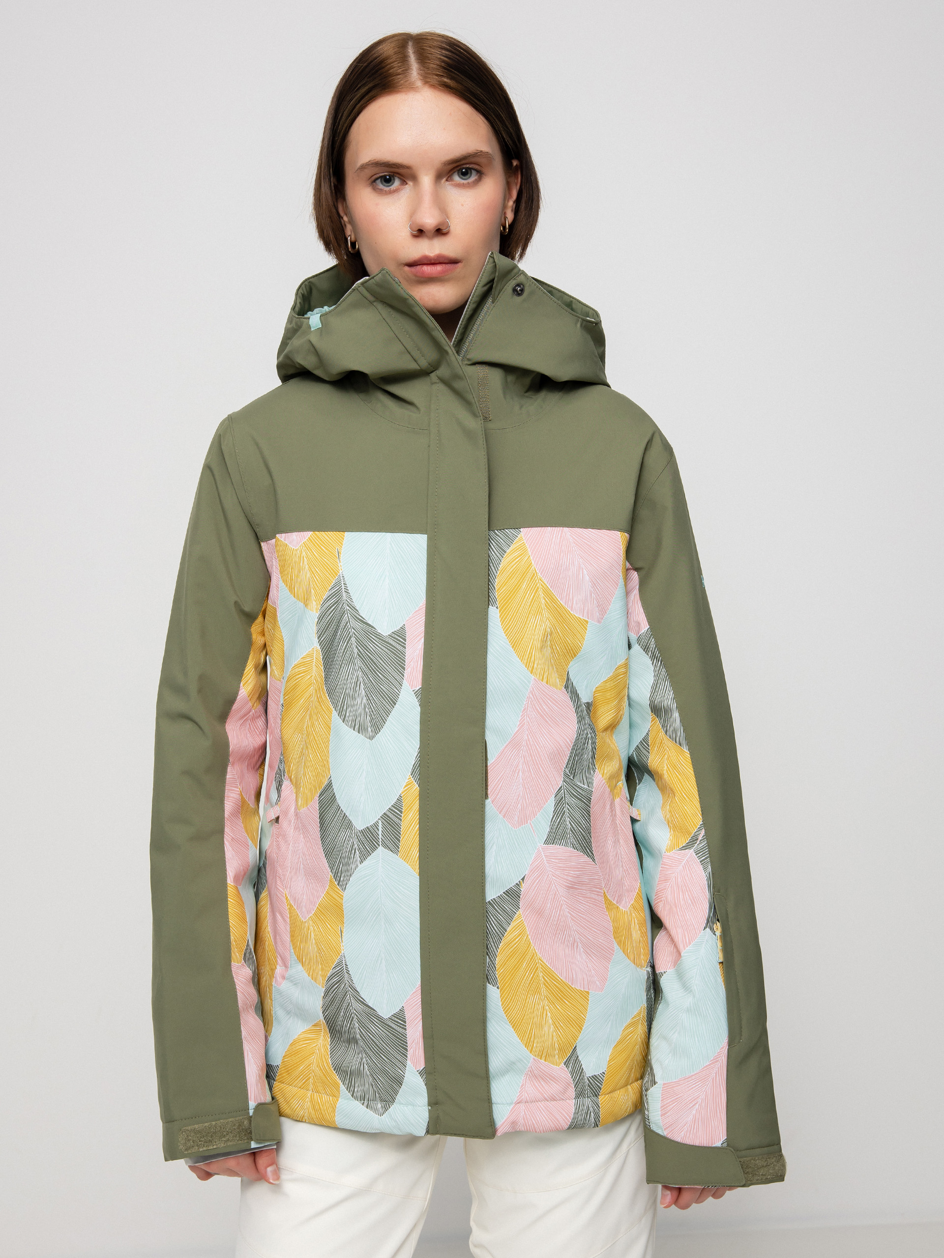 Сноубордична куртка Roxy Galaxy Print Block Wmn (deep lichen green la palmeraie)