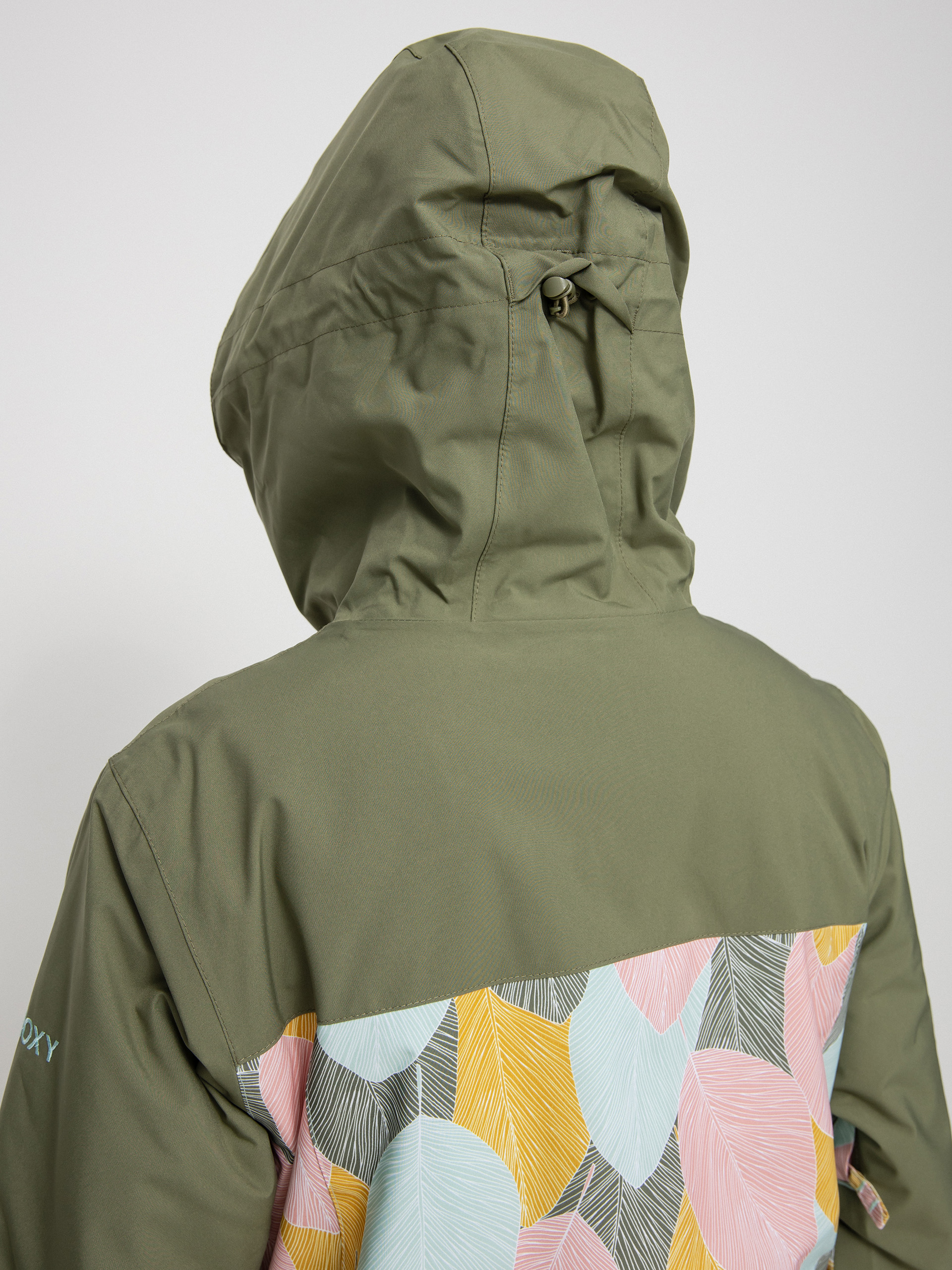 Жіноча Сноубордична куртка Roxy Galaxy Print Block (deep lichen green la palmeraie)