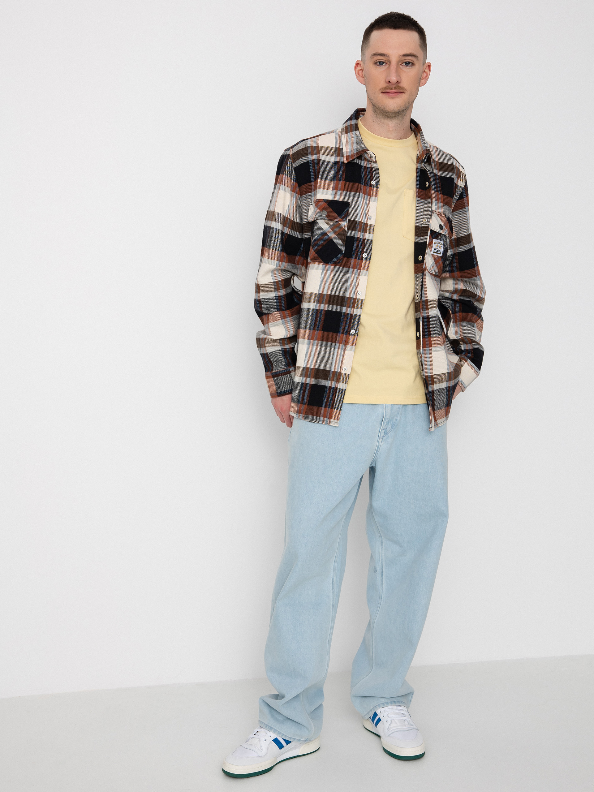 Сорочка Brixton Coors Pow Bowery Flannel Ls (river blue/off white)