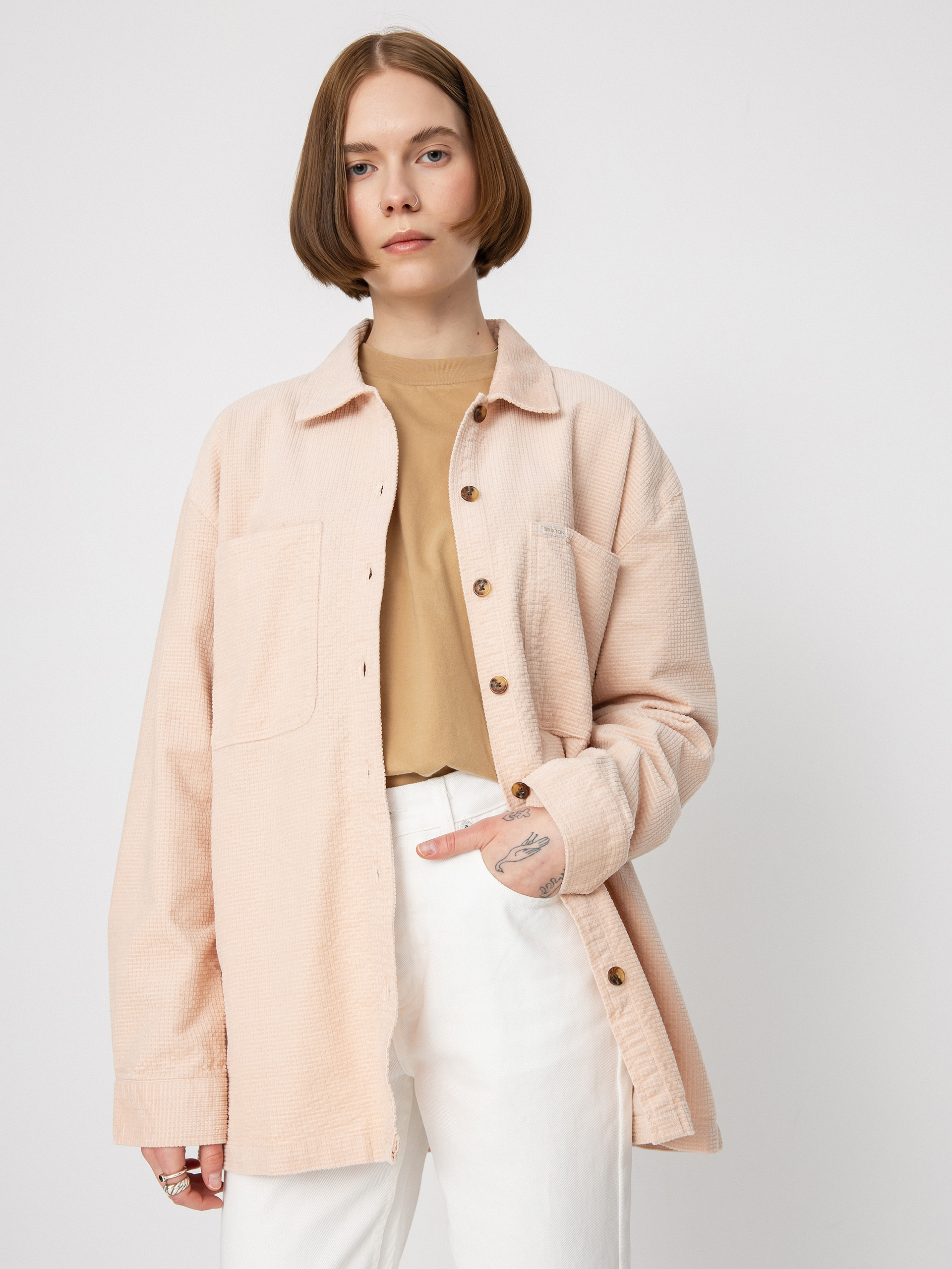 Сорочка Brixton Dundee Corduroy Overshirt Wmn (rose dust)