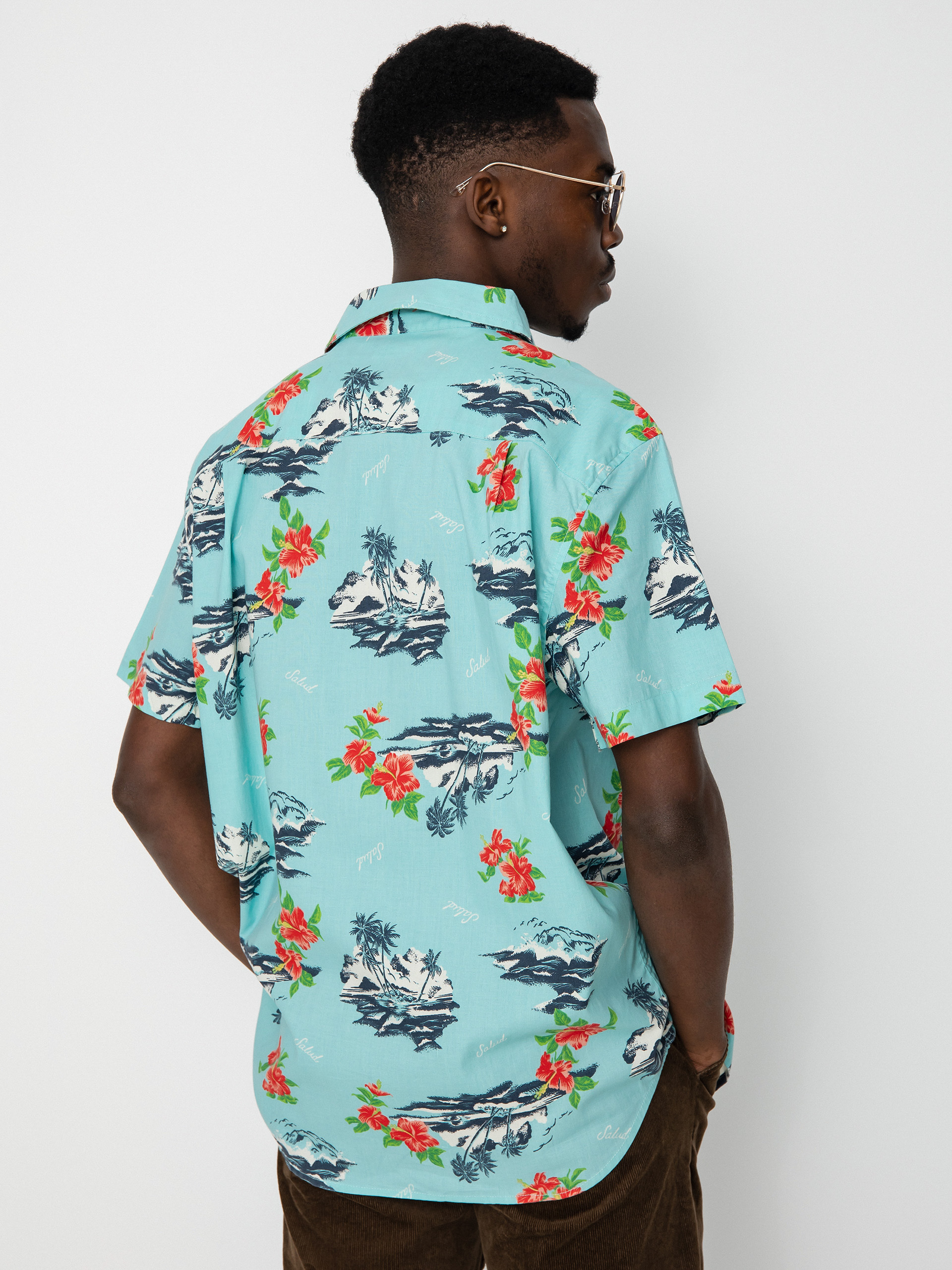 Сорочка Brixton Charter Print (canal blue/paradise)