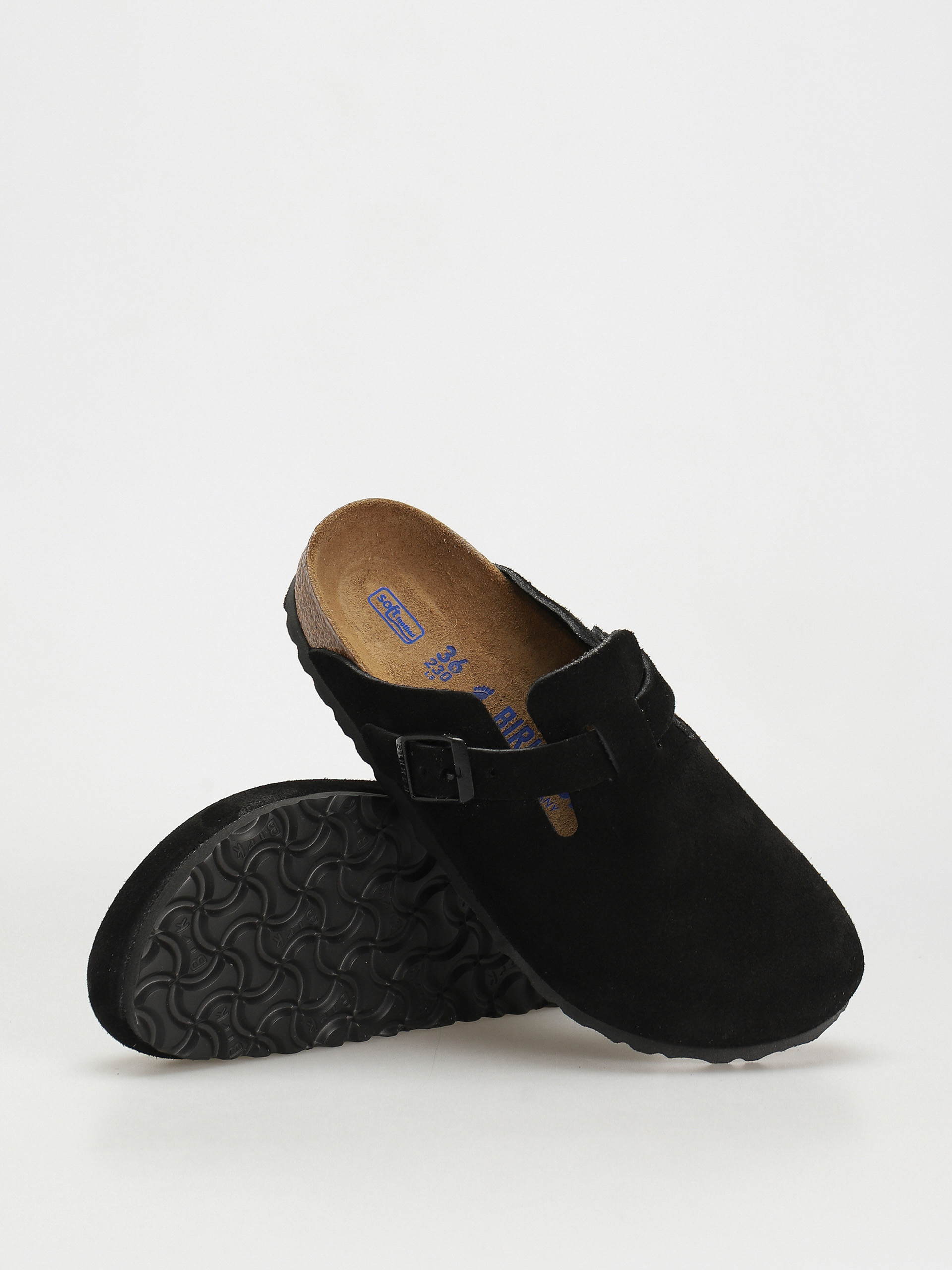 Шльопанці Birkenstock Boston Suede Narrow Wmn (black)